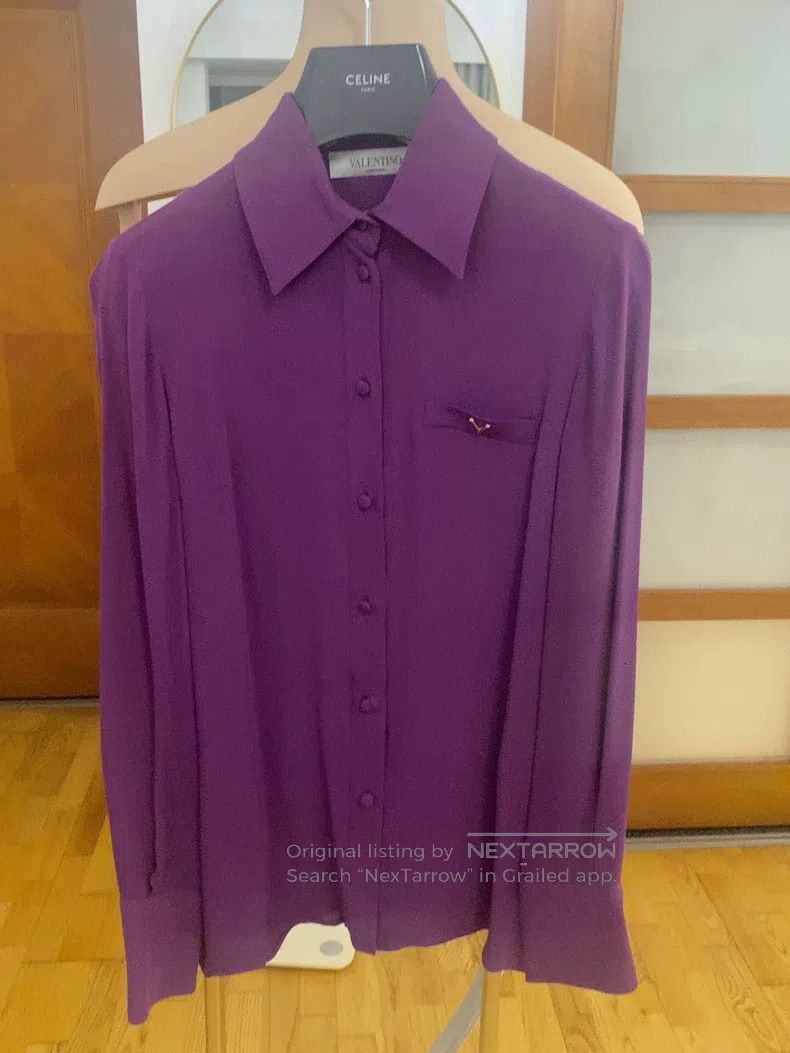 Valentino Valentino Silk logo shirt Size S / US 4 / IT 40 - 2 Thumbnail