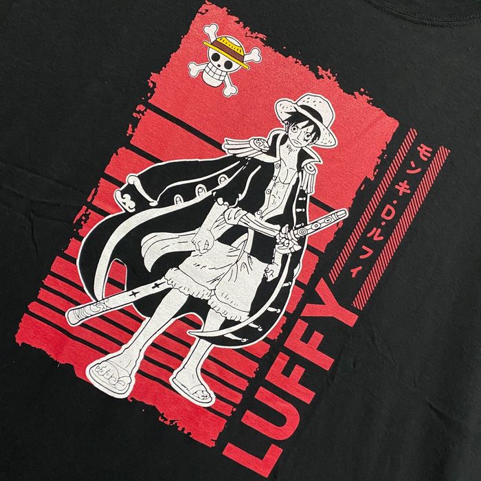 Very Rare One Piece Black Cape Straw Hat Luffy Anime Tee XL Grailed