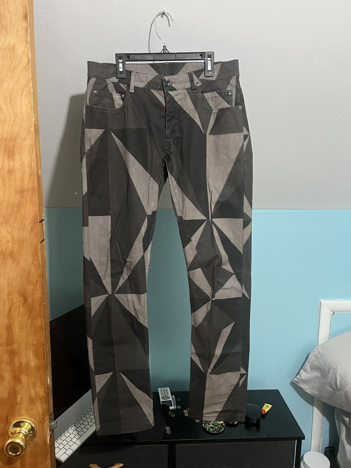 Rick Owens S/S13 Island Geometric camo Detroit jeans Size US 30 / EU 46 - 1 Thumbnail