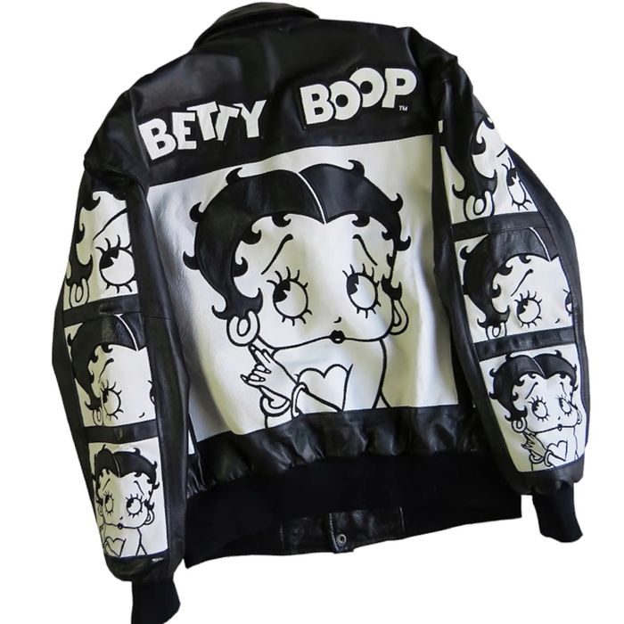 Vintage Betty boop leather jacket rare stock Original Authethic | Grailed