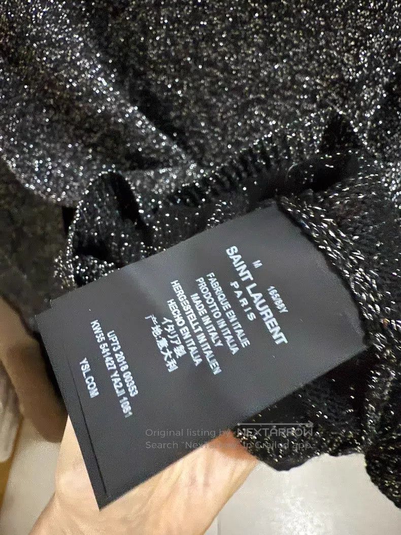 Saint Laurent Paris Saint Laurent Paris Silver Knit Top Size US M / EU 48-50 / 2 - 2 Thumbnail