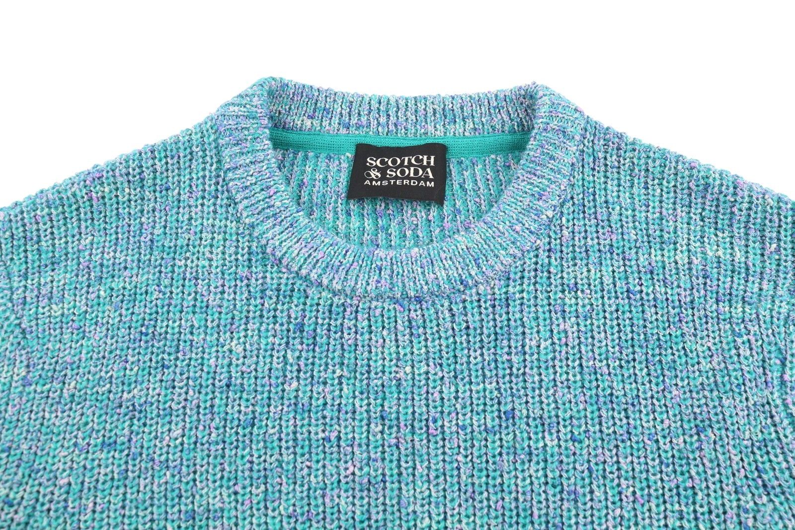 Scotch & Soda M Blue Melange Crew Collar Tight-Knit Pull On Jumper 91034 Size US M / EU 48-50 / 2 - 5 Thumbnail