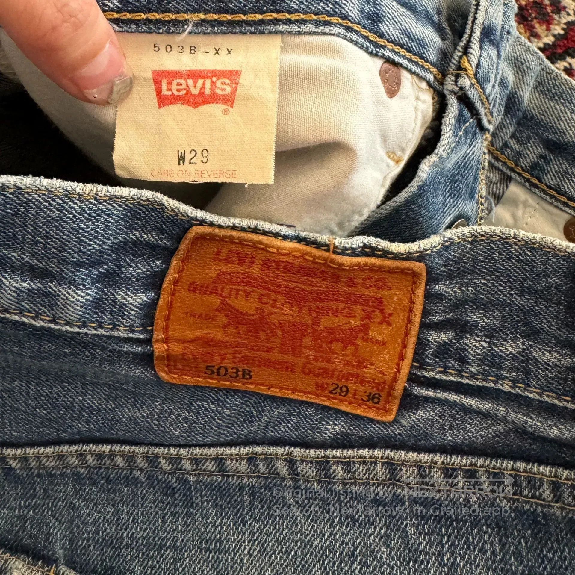 Other Vintage Levis 503 Distressed Jeans. Size US 28 / EU 44 - 3 Thumbnail