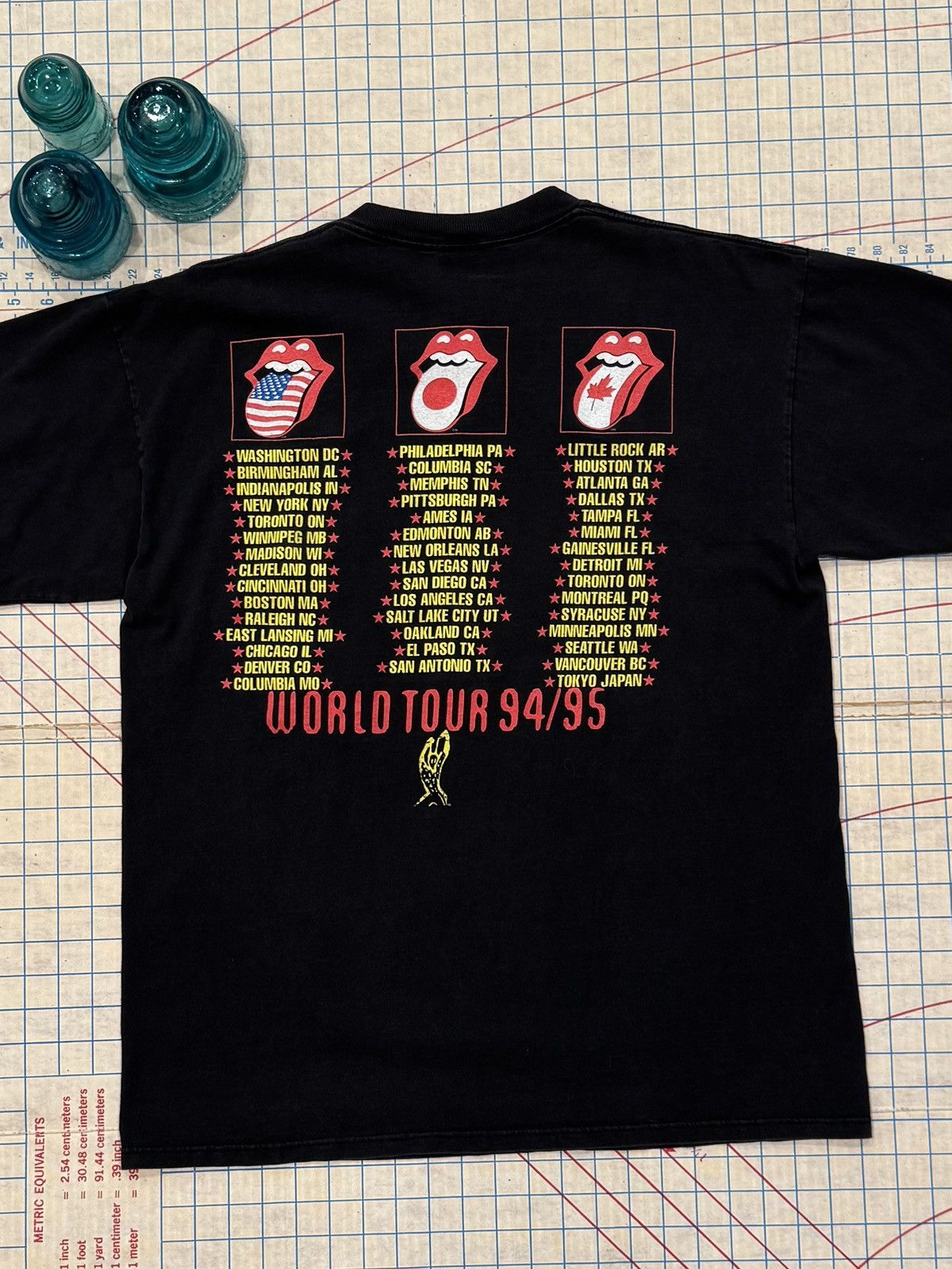 The Rolling Stones Vintage 94/95 The Rolling Stones World Tour Tee Brockum XL Size US XL / EU 56 / 4 - 8 Thumbnail