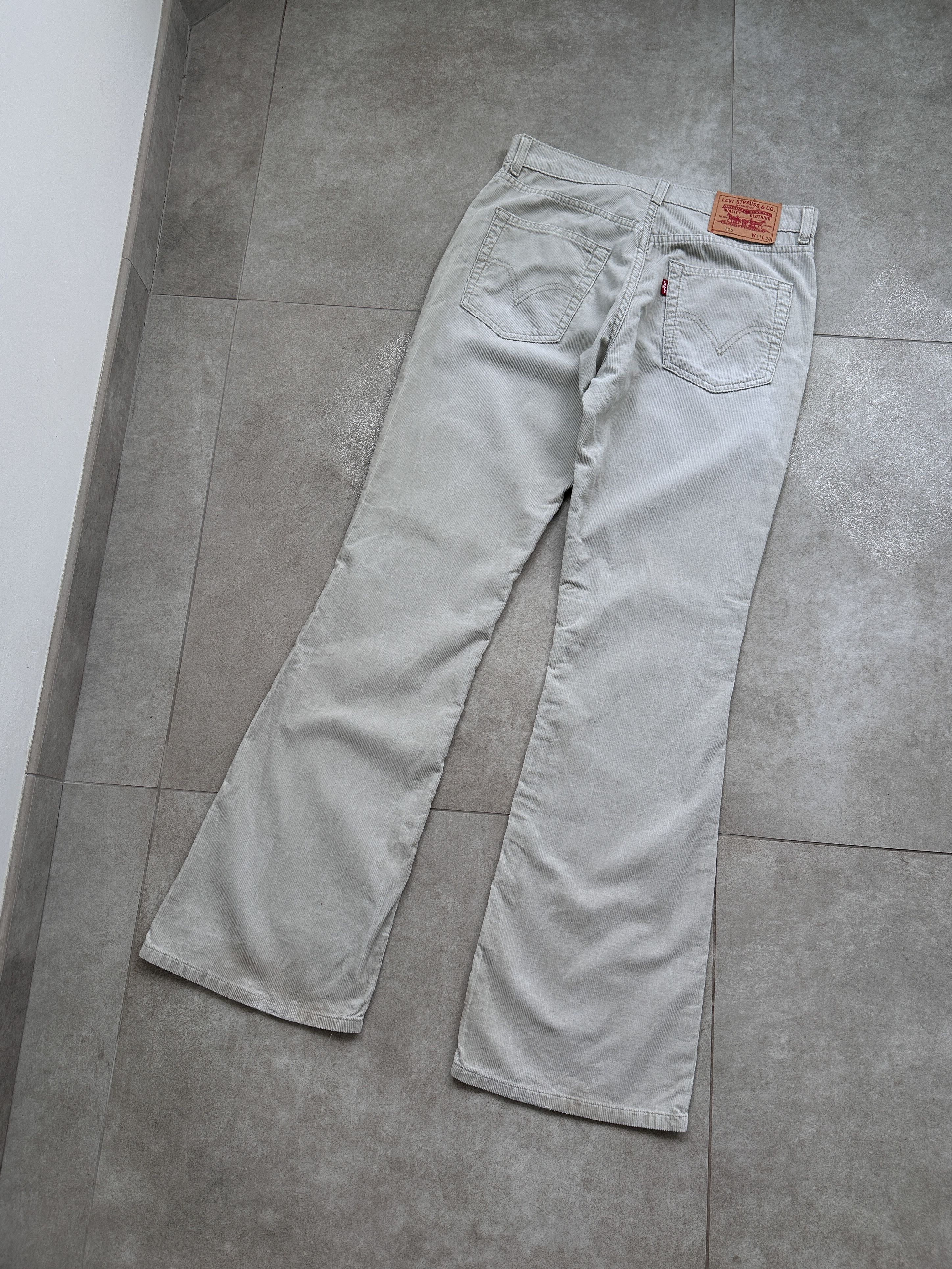 Levi's Levi's 525 Corduroy Cream Flare Pants Trousers Size 31" - 6 Thumbnail