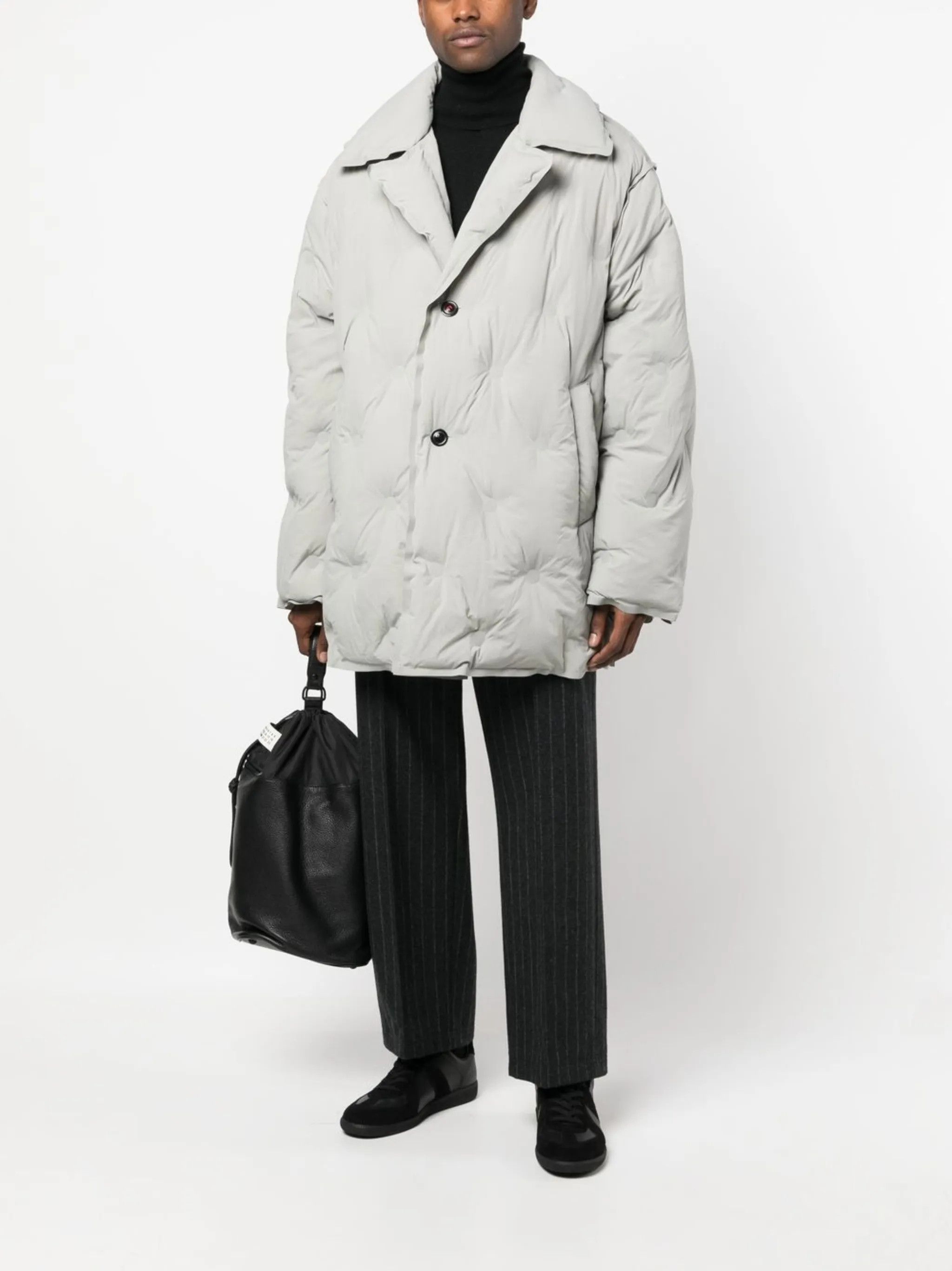 Maison Margiela o1w1db10226 Single-breasted Padded Coat in Grey Size US XL / EU 56 / 4 - 2 Thumbnail