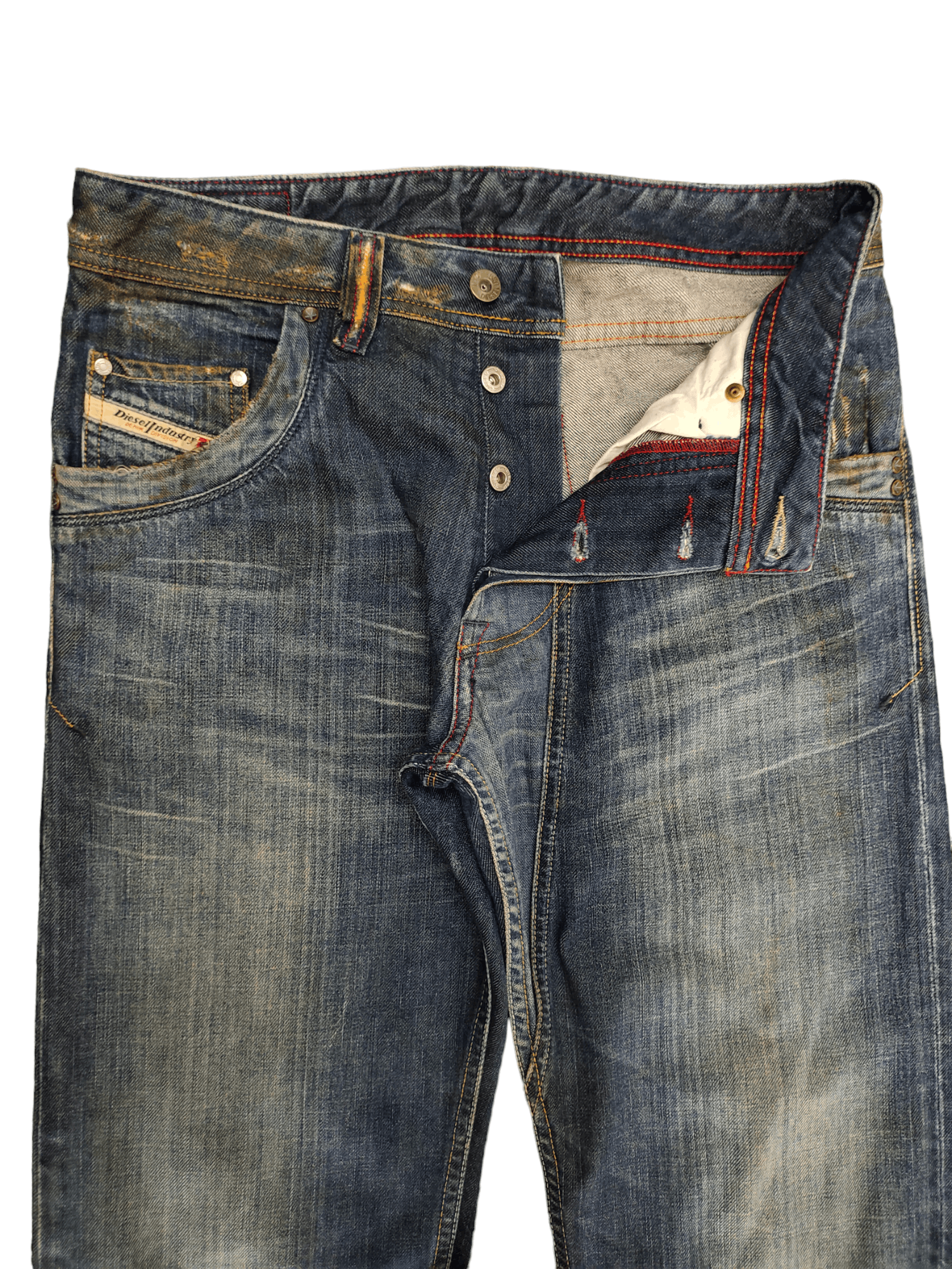 Diesel Vintage Y2k Diesel D Logo Rusty Distress Relaxed Denim Pants Size US 30 / EU 46 - 15 Thumbnail