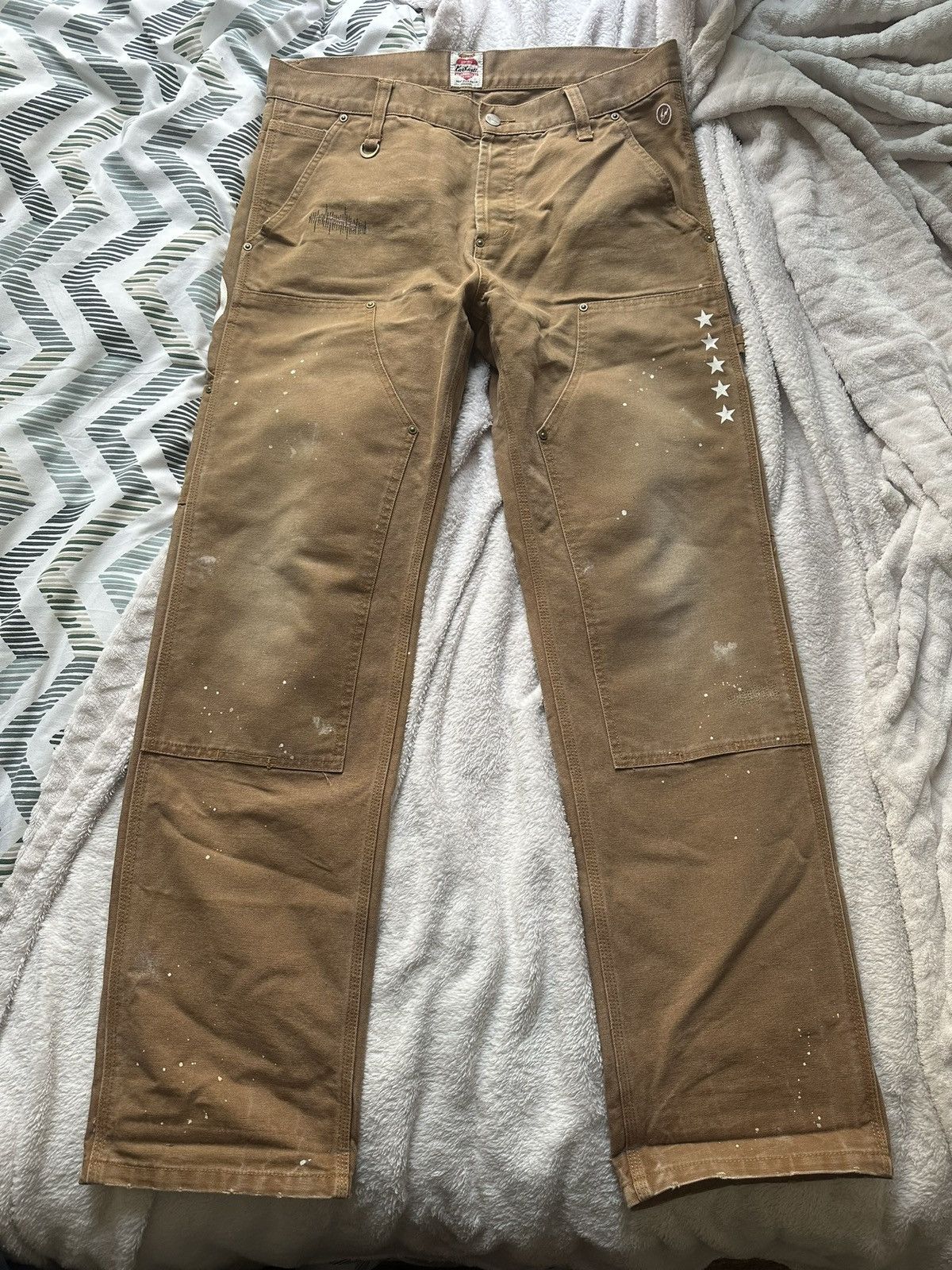 image of Double Knee Carhartt X Fragment X Uniform Experiment in Brown, Men's (Size 32)