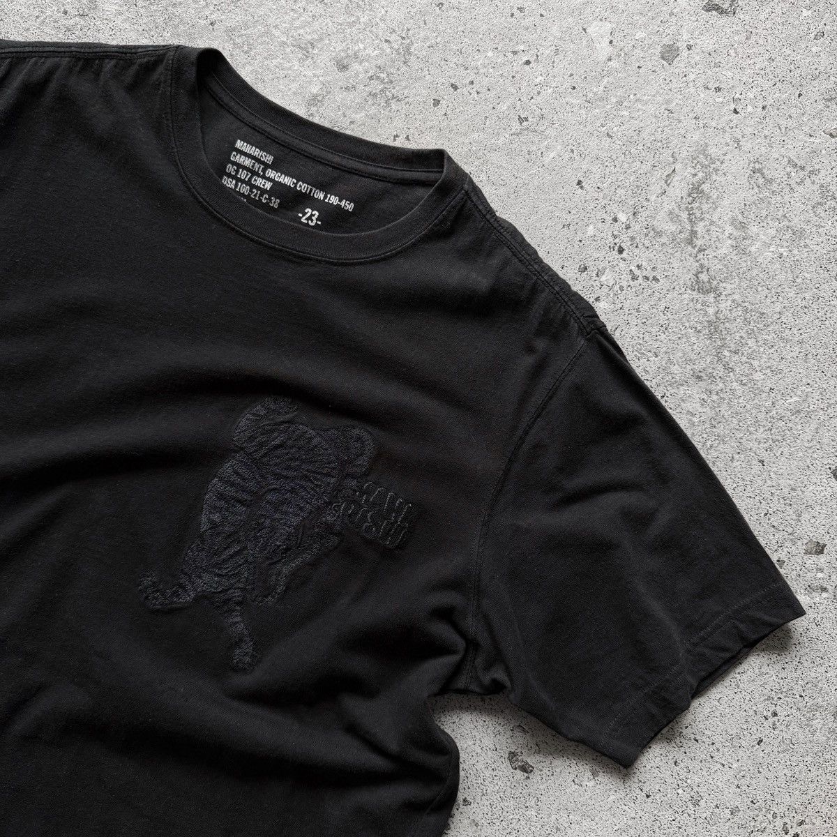 Maharishi Maharishi Mens Black Organic Cotton Tiger Embroidered TShirt Size US M / EU 48-50 / 2 - 3 Thumbnail