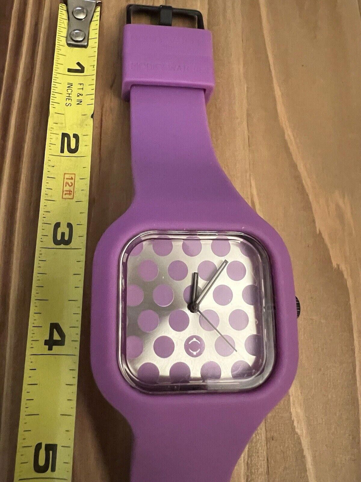 Designer Modify Watch Purple Polka Dot Silicone Band New Battery Size ONE SIZE - 2 Thumbnail