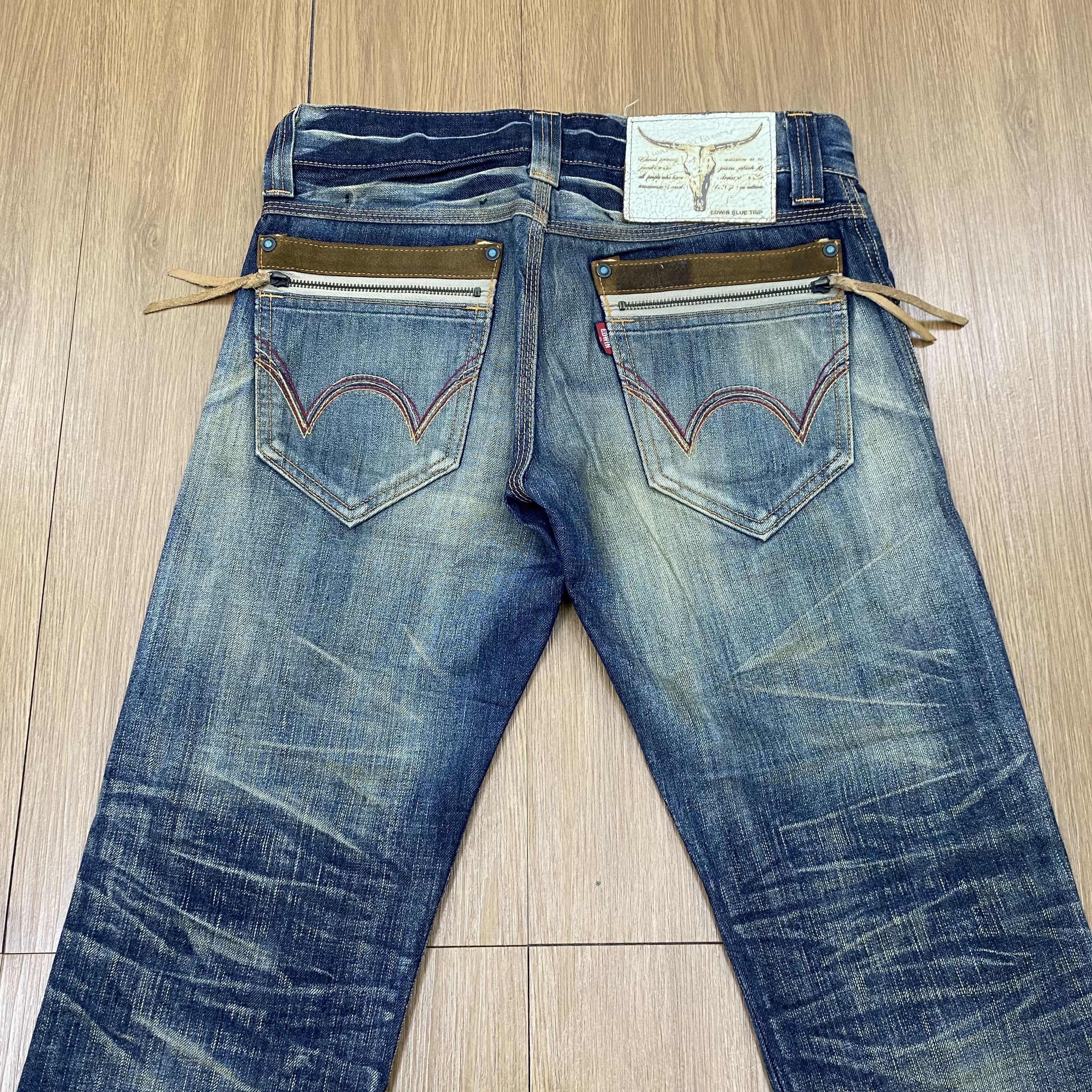Edwin × Vintage Vintage Edwin Blue Trip Jeans Flare Denim CD163 Size US 28 / EU 44 - 6 Thumbnail