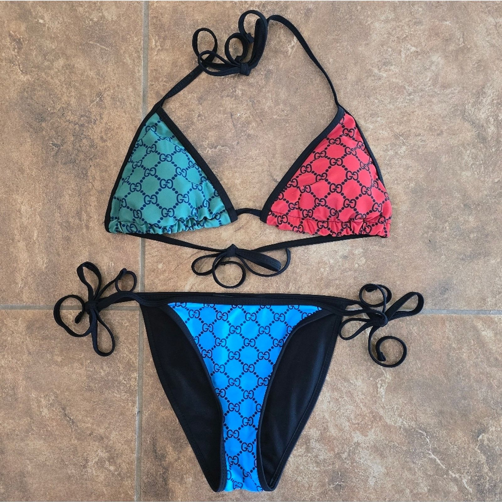 Gucci Multicolored | GUCCI | GG Monogrammed Bikini Set Size ONE SIZE - 4 Thumbnail