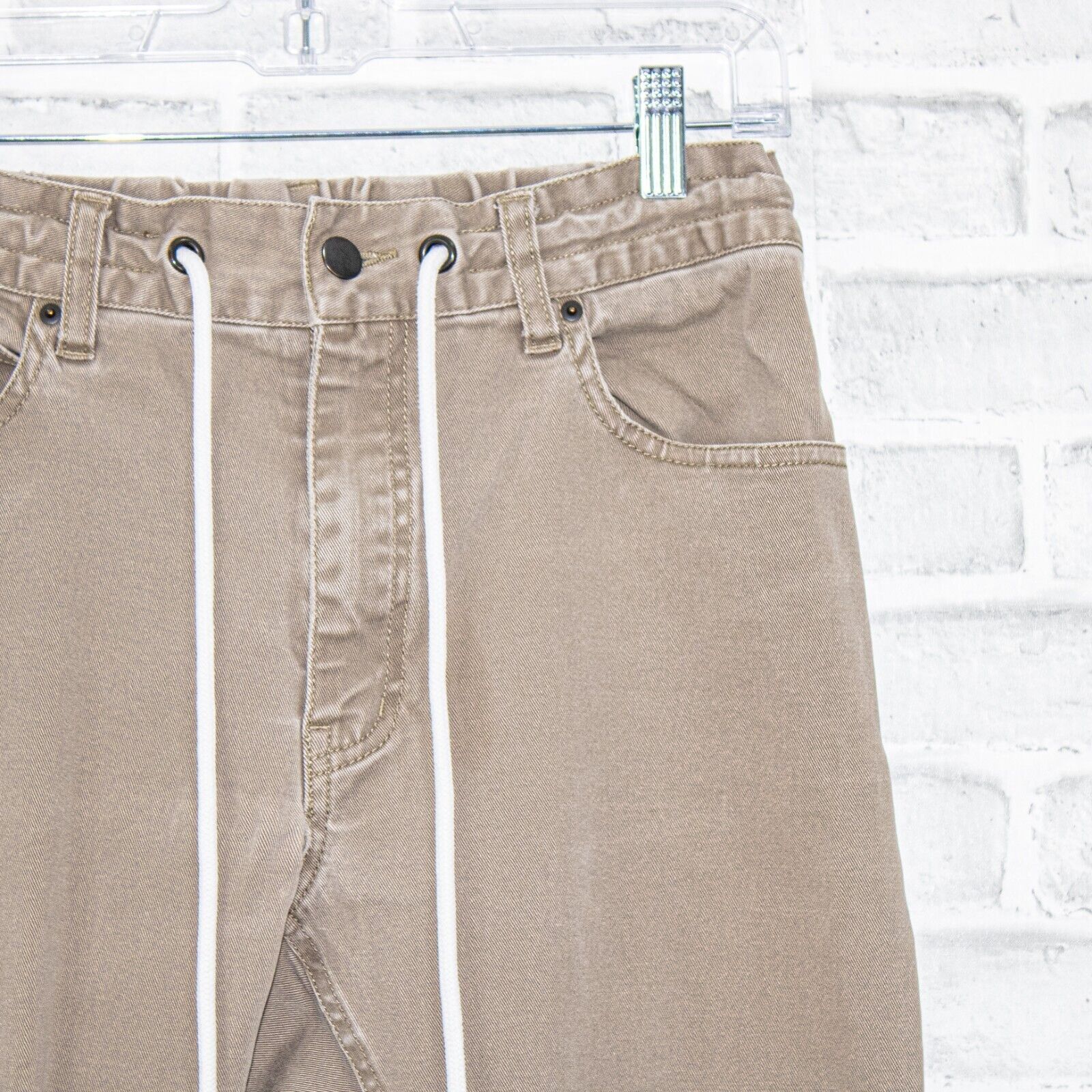 ONES STROKE ONES STROKE Tokyo Jogger Pants Khaki Drawstring ankle zip Size US 29 - 8 Thumbnail
