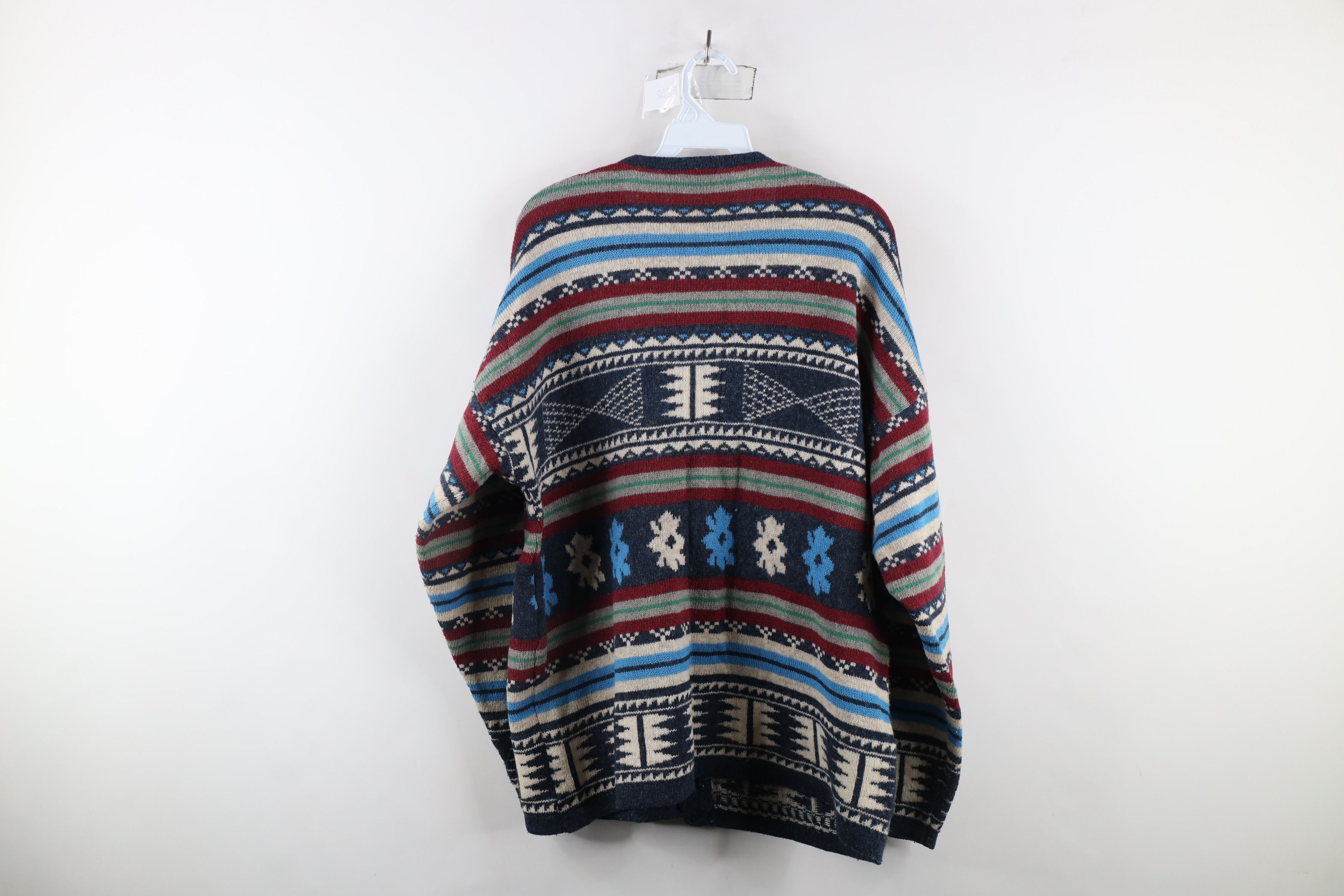 Vintage Vintage 90s Streetwear Wool Blend Knit Cardigan Sweater Size L / US 10 / IT 46 - 10 Thumbnail