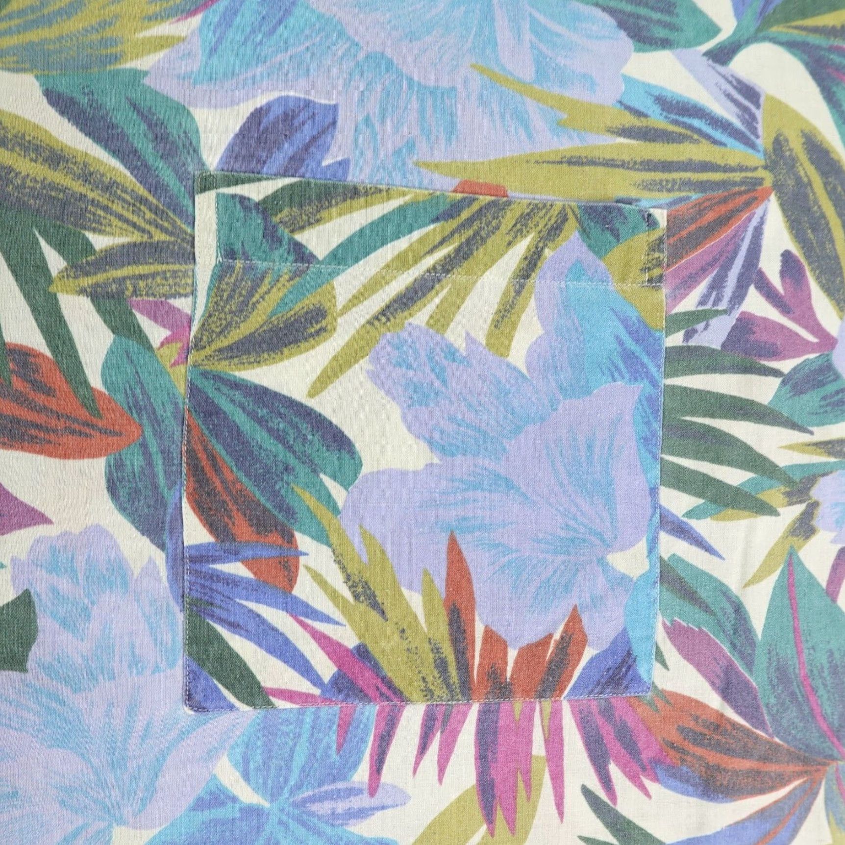 Vintage VINTAGE Wilke Rodriguez Shirt Mens XL Blue Green Hawaiian Button Up Camp 90s Floral Short Sleeve Collared Button-Up Beach Tropical Pockets Mens Size US XL / EU 56 / 4 - 4 Thumbnail