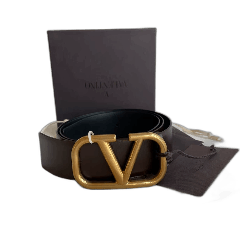 Valentino Valentino Brown Waist Belt with Gold Buckle Size ONE SIZE - 1 Thumbnail