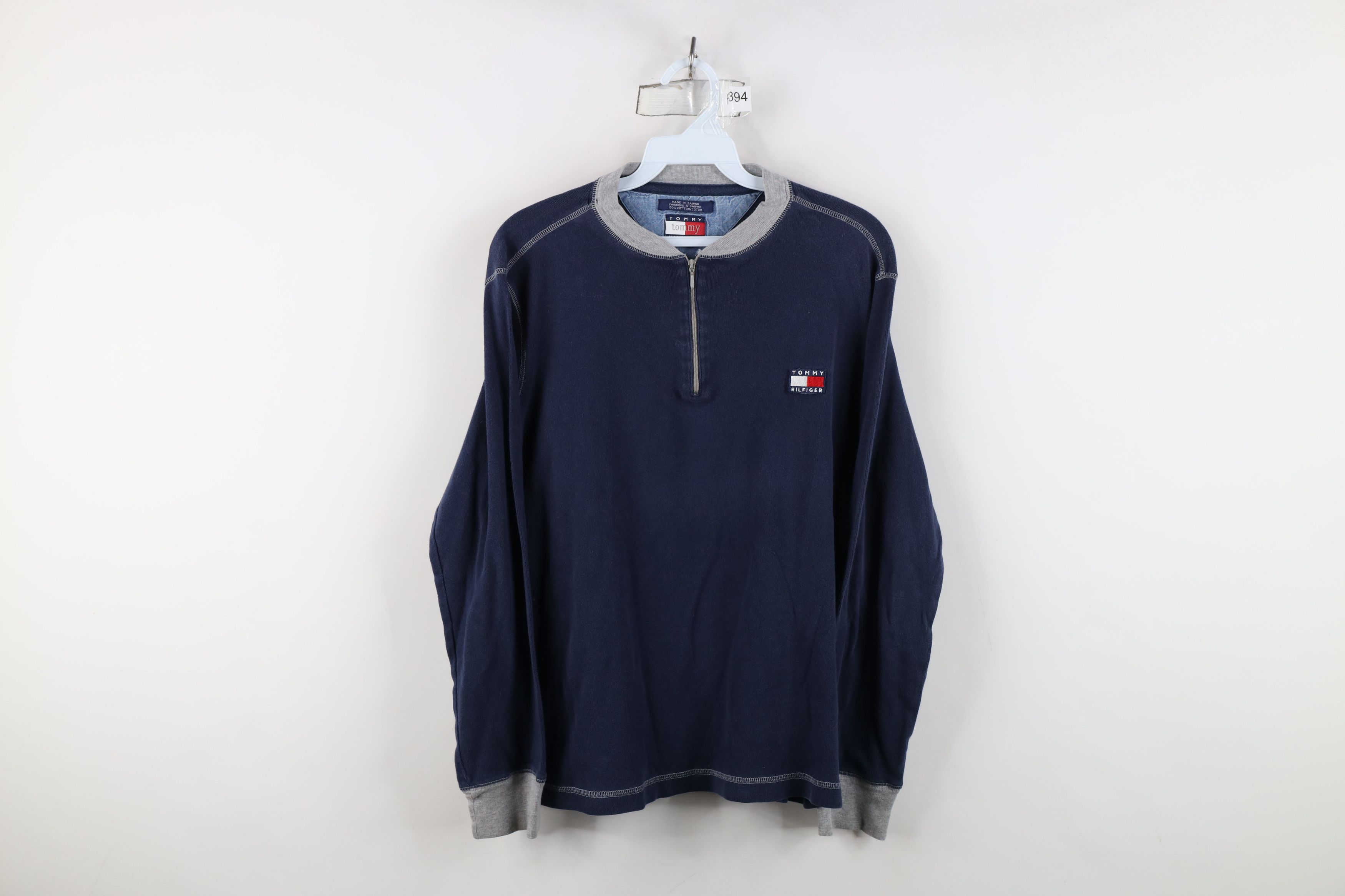 Tommy Hilfiger Vintage 90s Tommy Hilfiger Ribbed Knit Half Zip T-Shirt Size M / US 6-8 / IT 42-44 - 1 Thumbnail