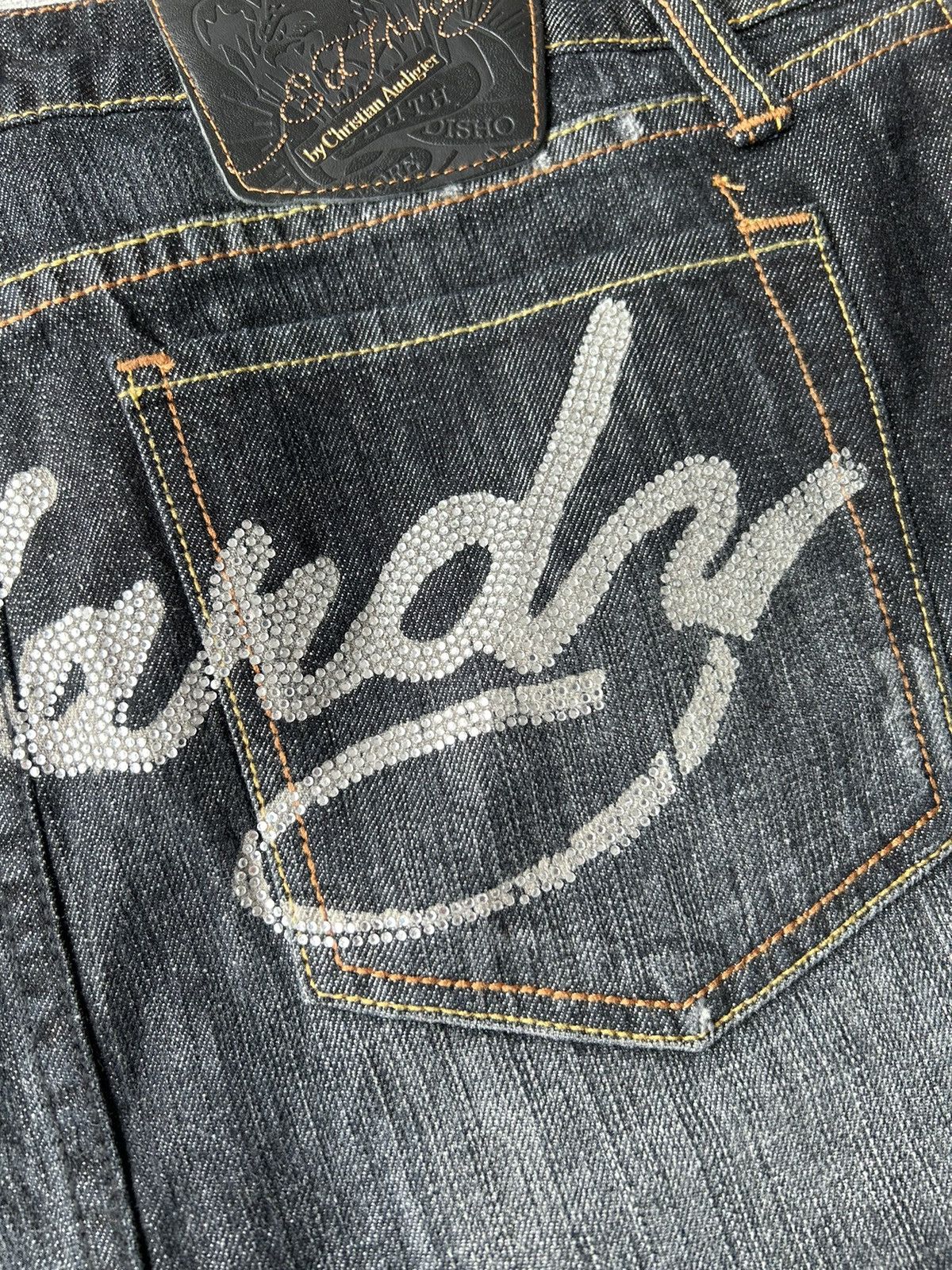 Ed Hardy Ed Hardy Rhinestone Jeans Skirt Size 33" - 10 Thumbnail