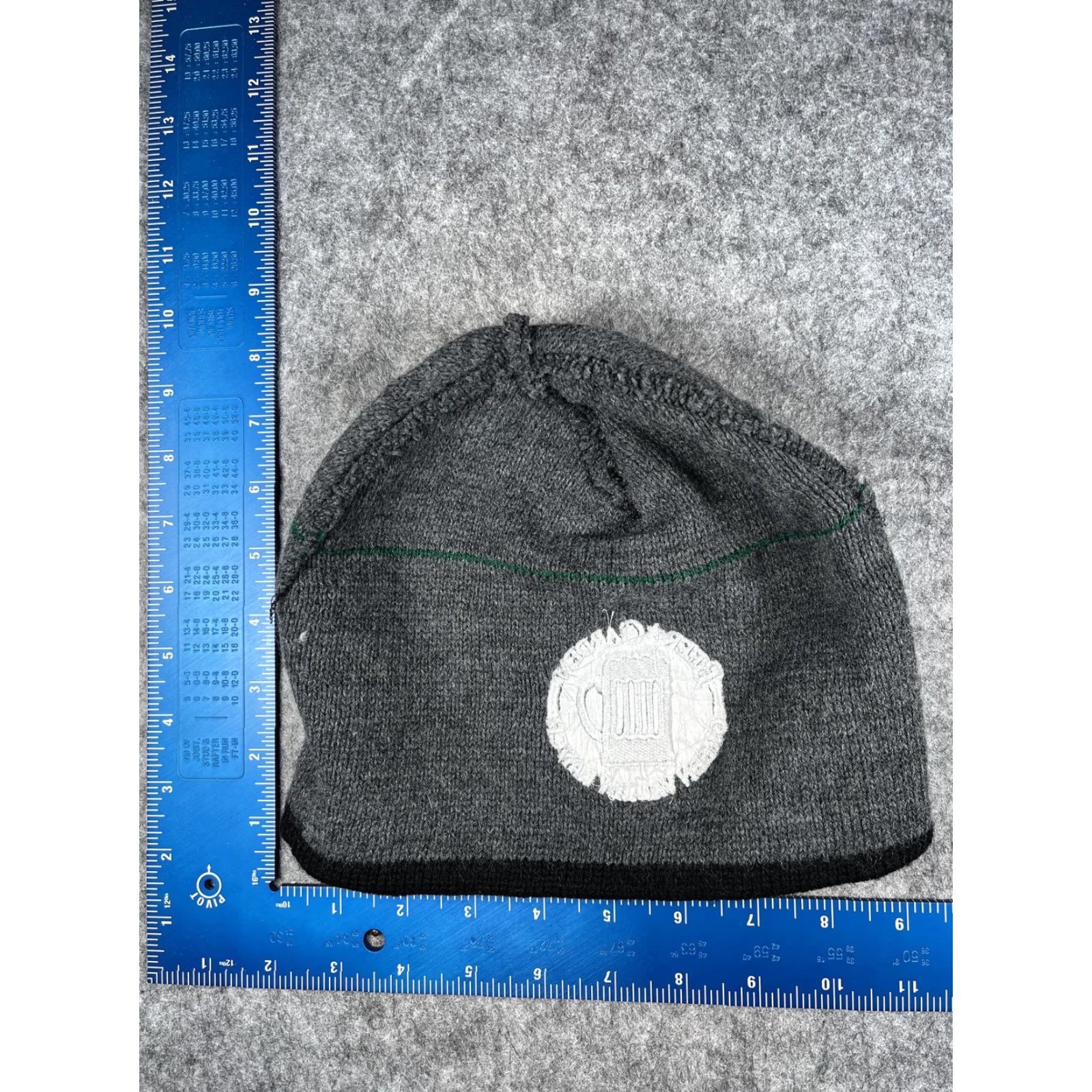 Vintage Beer Garden Green Valley Ranch Beanie Mens One Size Gray Knit Stretch Solid Embroidered Logo Winter Casual Hat Size ONE SIZE - 5 Thumbnail