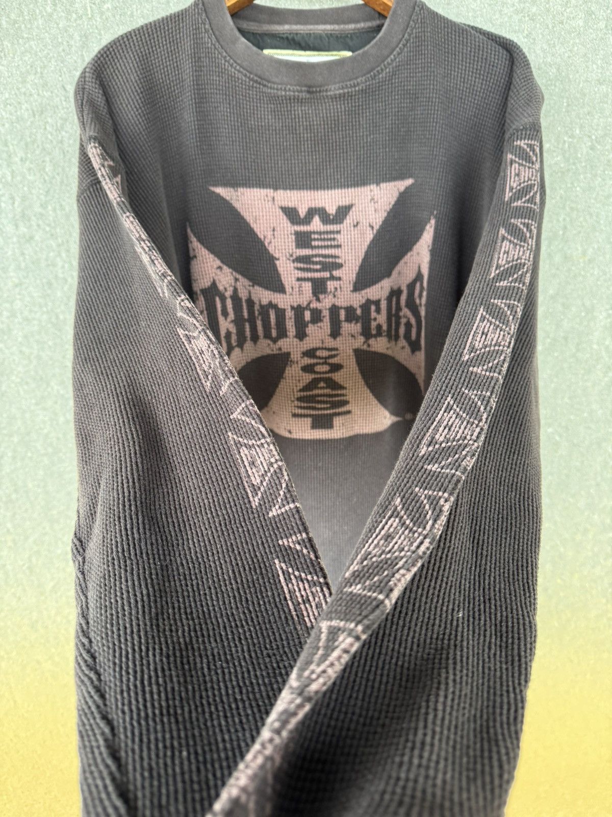Vintage West Coast Choppers Faded Thermal Pink Cross Longsleeve Size US L / EU 52-54 / 3 - 4 Thumbnail