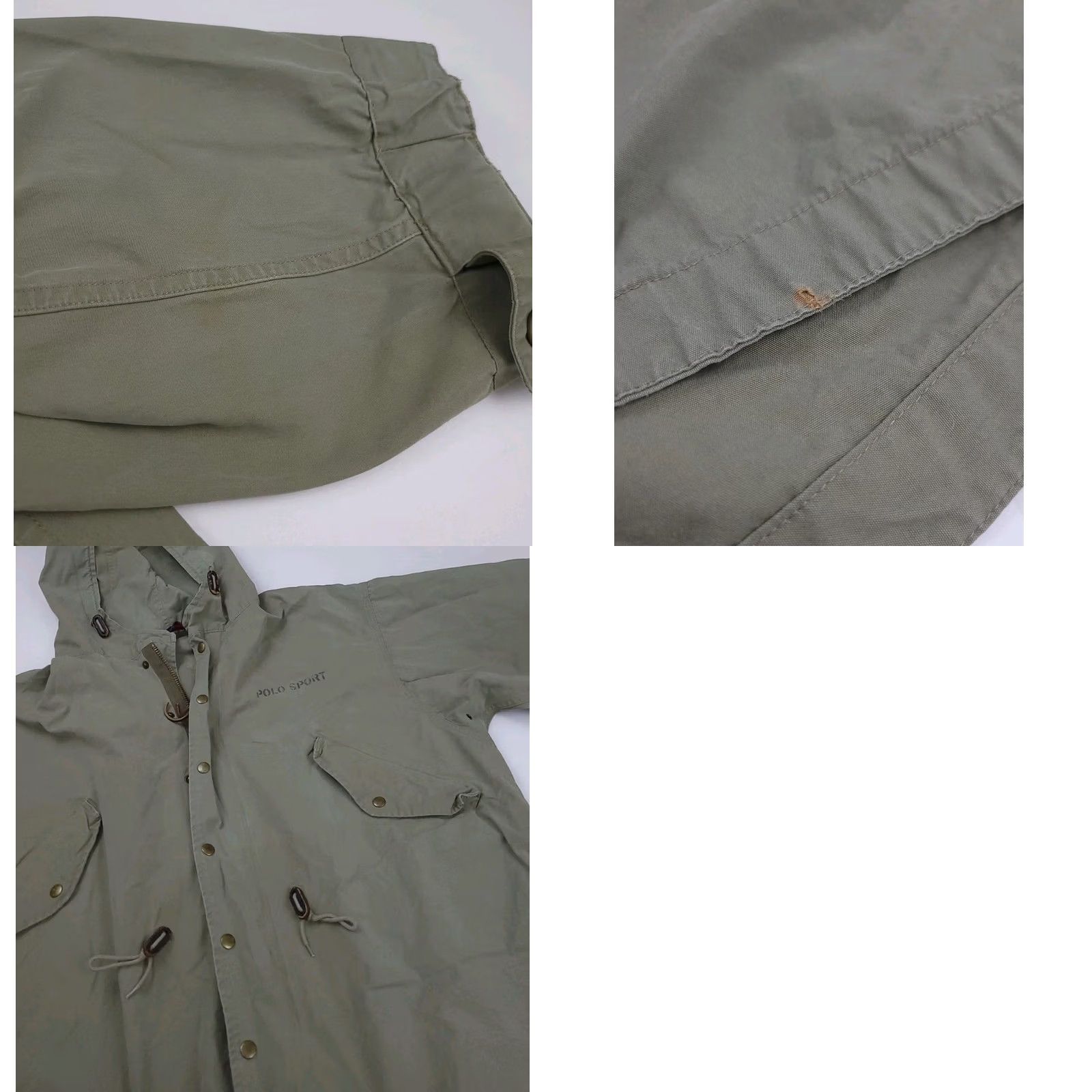 Vintage VINTAGE Polo Sport Ralph Lauren USA Flag Parka Jacket Military Army Wool? No Cotton Beige Mens L Parka Weathered -100% authentic Size US L / EU 52-54 / 3 - 8 Thumbnail