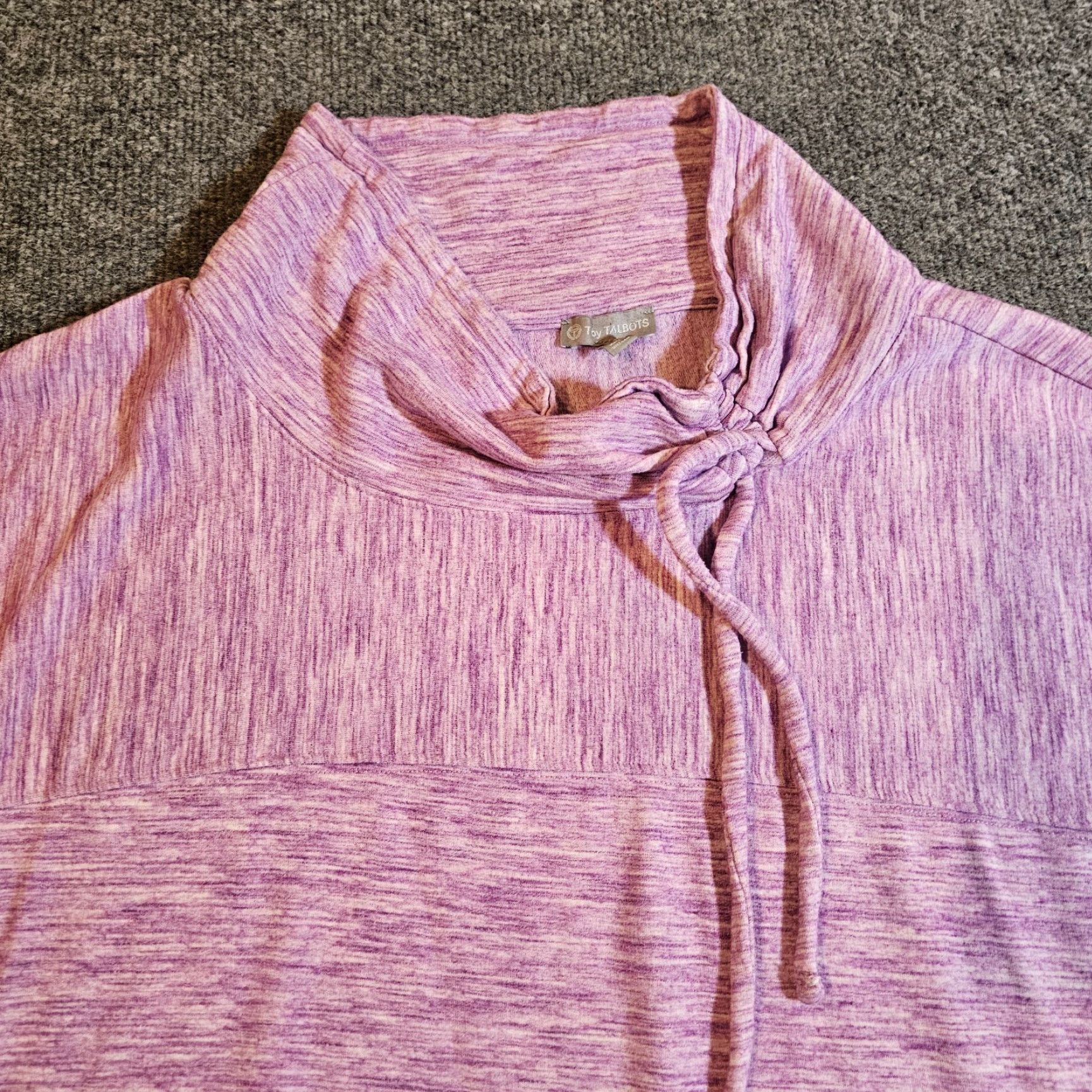 Talbots Talbots Sweater Top Womens Large Purple Cowl Neck Knit Long Sleeve Casual Basic Size L / US 10 / IT 46 - 2 Thumbnail