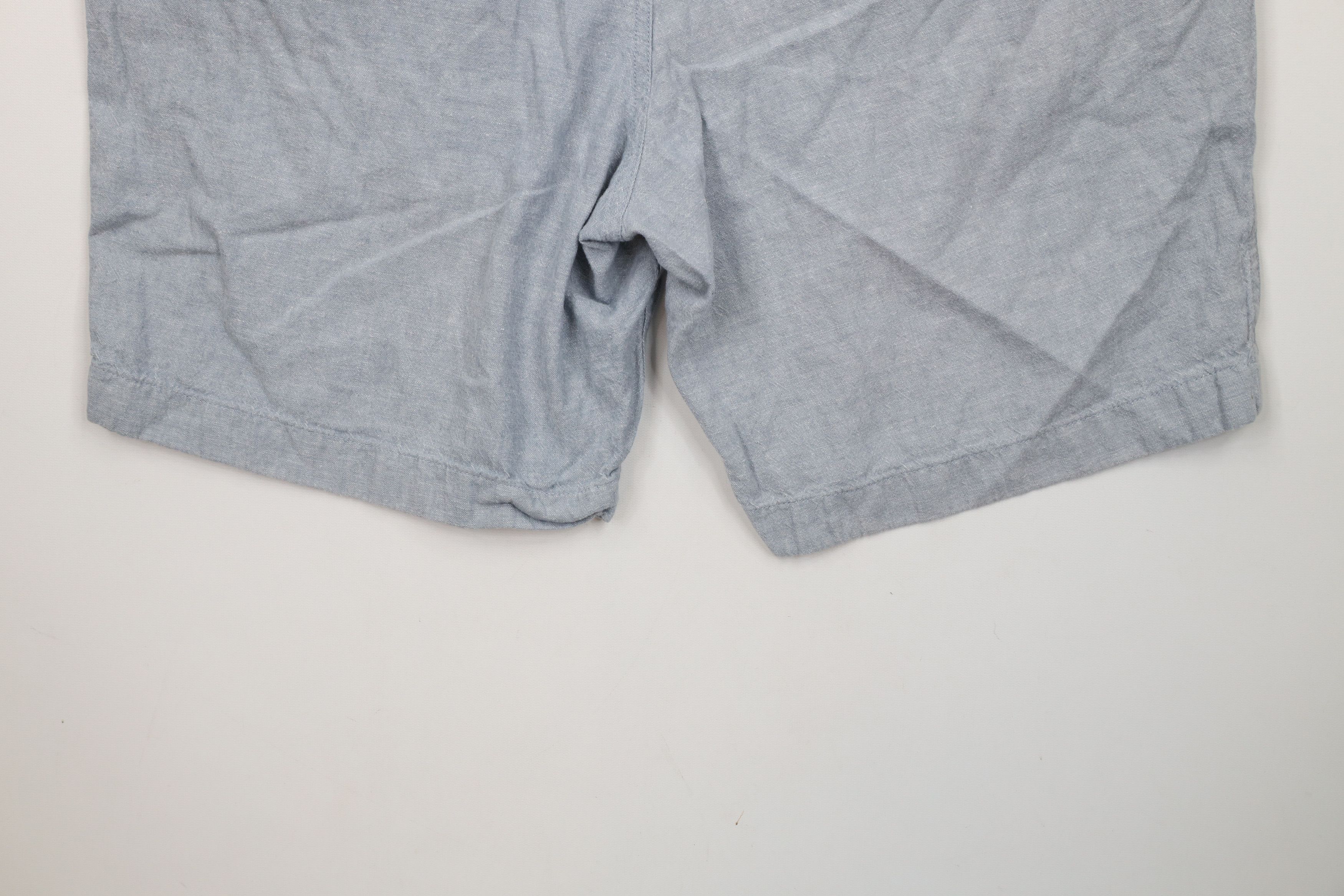 J.Crew × Vintage J Crew Gramercy Above Knee Linen Blend Chambray Shorts Blue Size US 38 / EU 54 - 14 Thumbnail