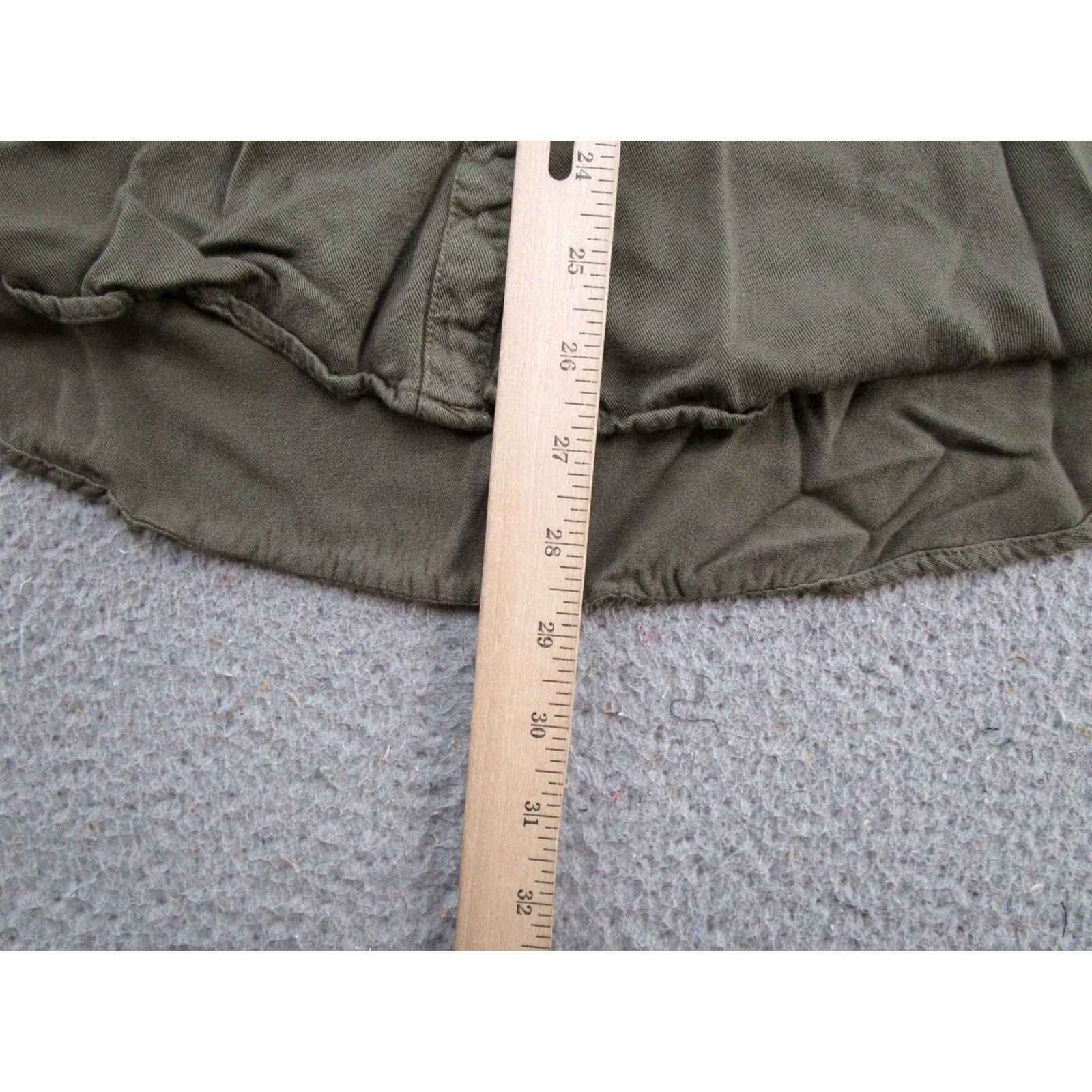 Vintage Maurices Button-Up Shirt L Olive Army Military Green 100% Viscose Long Sleeve Button-Up Women Casual Fall Spring Summer Size L / US 10 / IT 46 - 6 Thumbnail