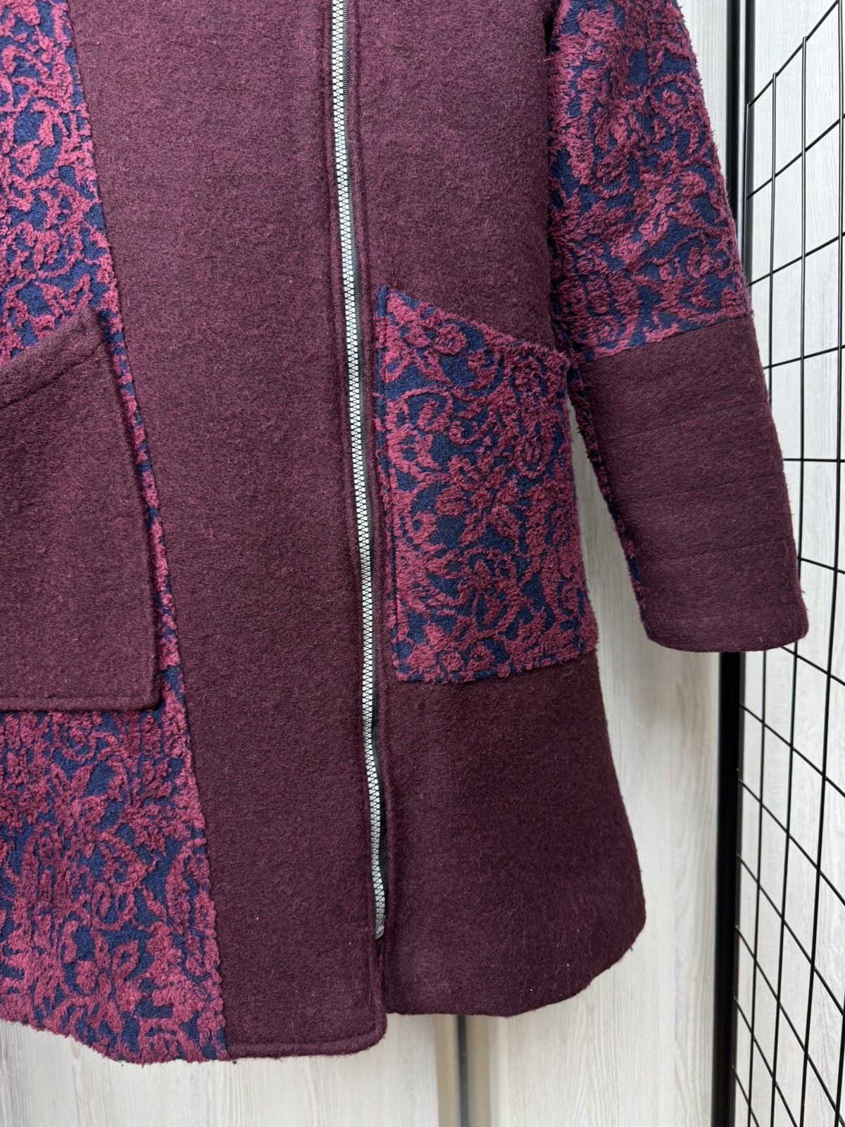 Diesel Diesel vintage 90s y2k burgundy biker wool coat patchwork Size M / US 6-8 / IT 42-44 - 4 Thumbnail