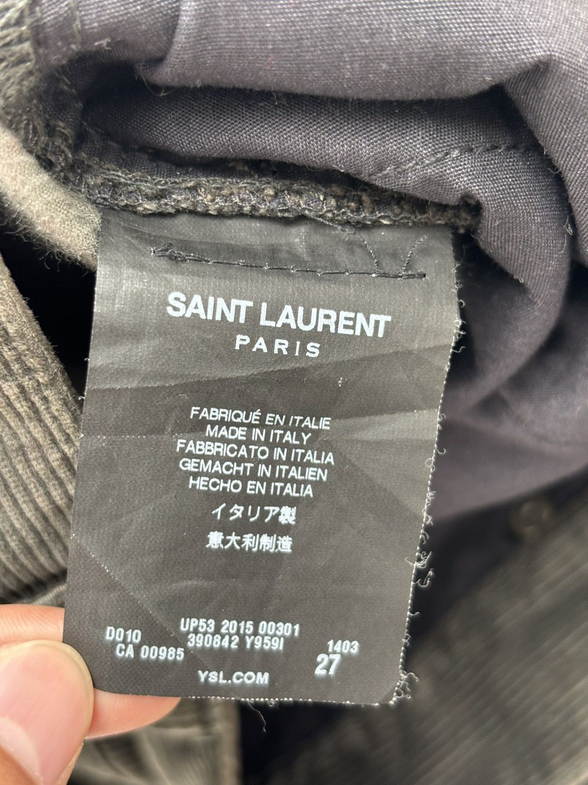 Saint Laurent Paris SS15 Hedi Slimane era Psych Rock Corduroy Pants Size US 27 - 6 Thumbnail