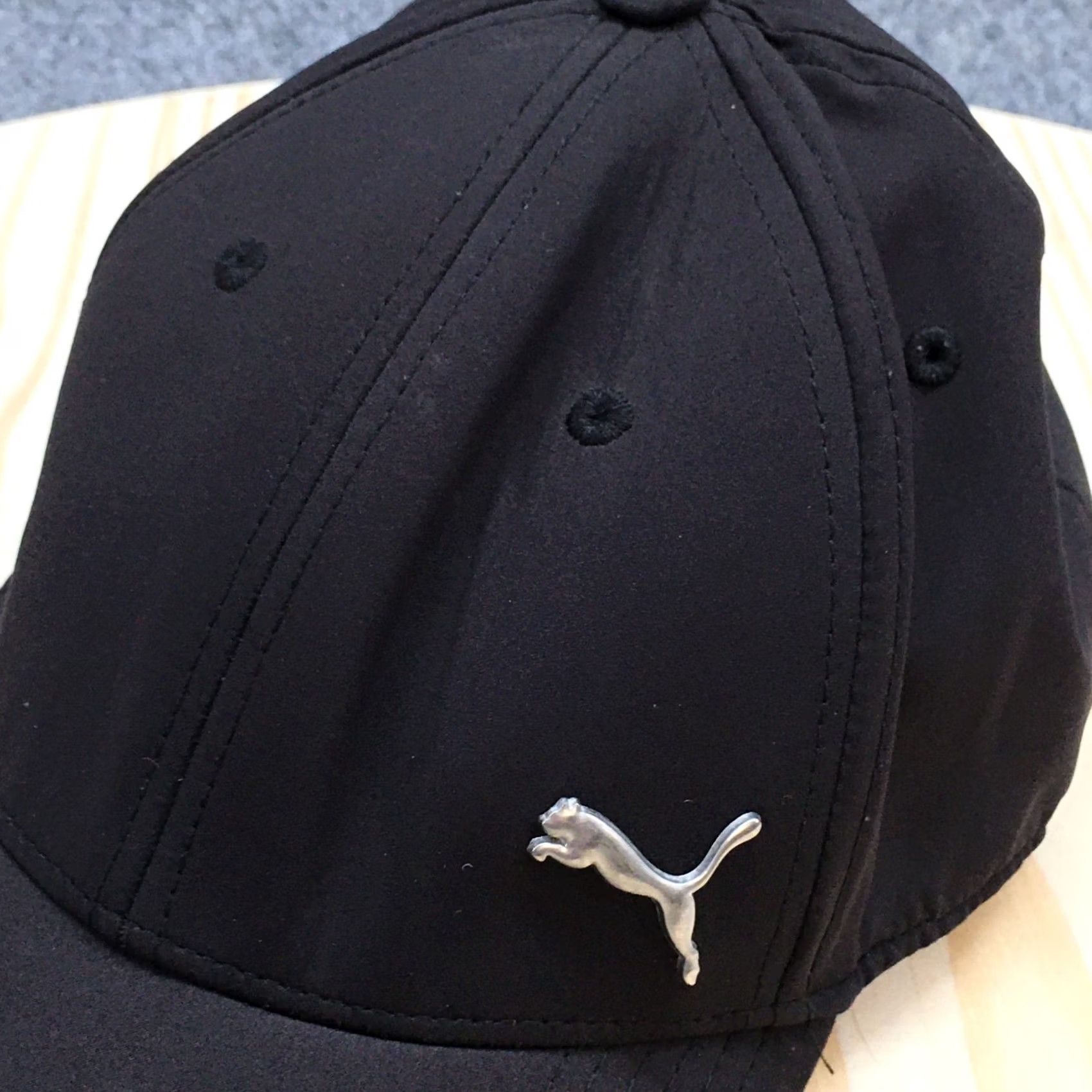 Puma Puma Fitted Cap Hat L/XL Black Curved Bill Metal Evercat Front Embroidered Rear Baseball Cap Mens Size ONE SIZE - 2 Thumbnail