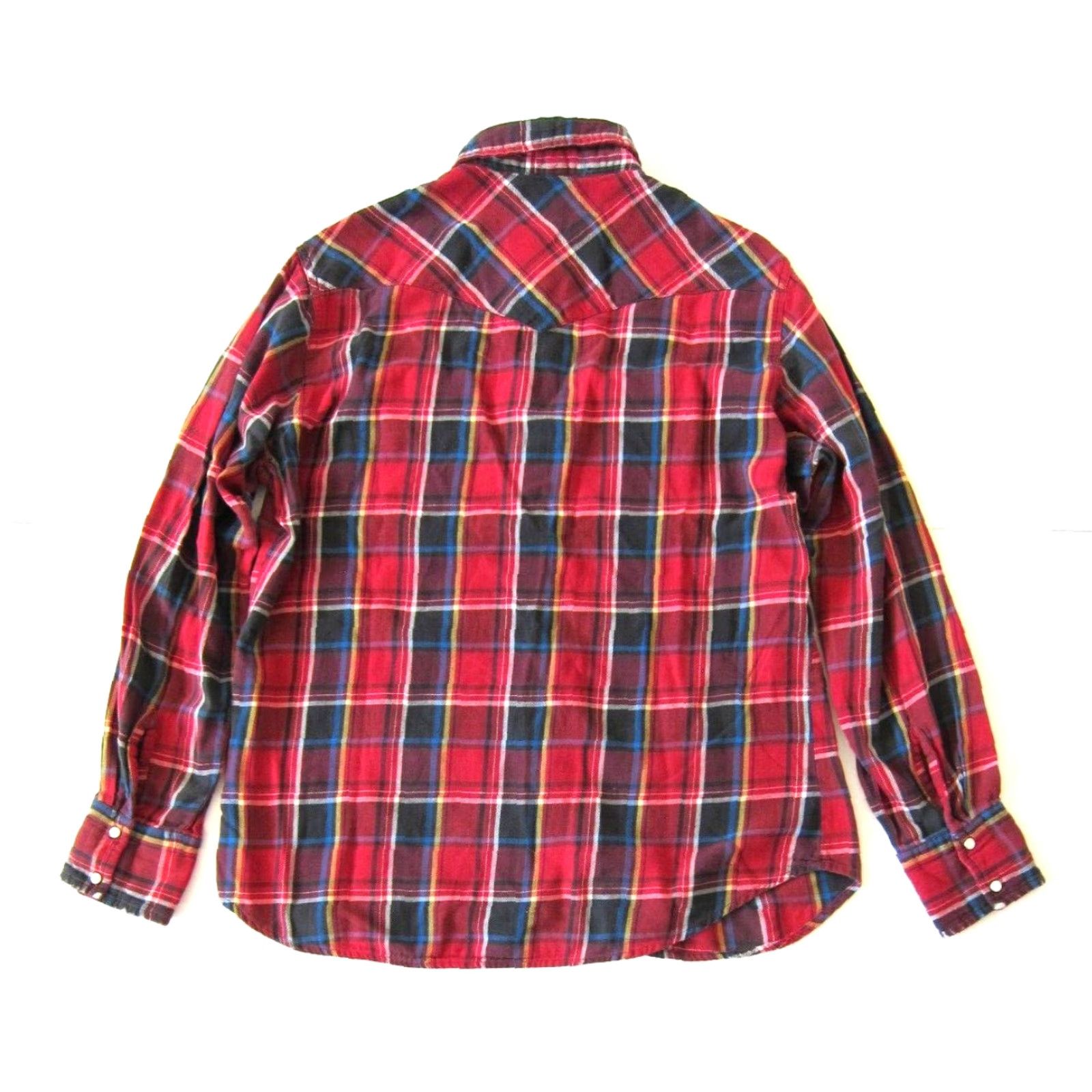 Wrangler Vtg Wrangler Red Blue Plaid Button Down Long Sleeve Western Flannel Shirt Men L Size US L / EU 52-54 / 3 - 2 Thumbnail