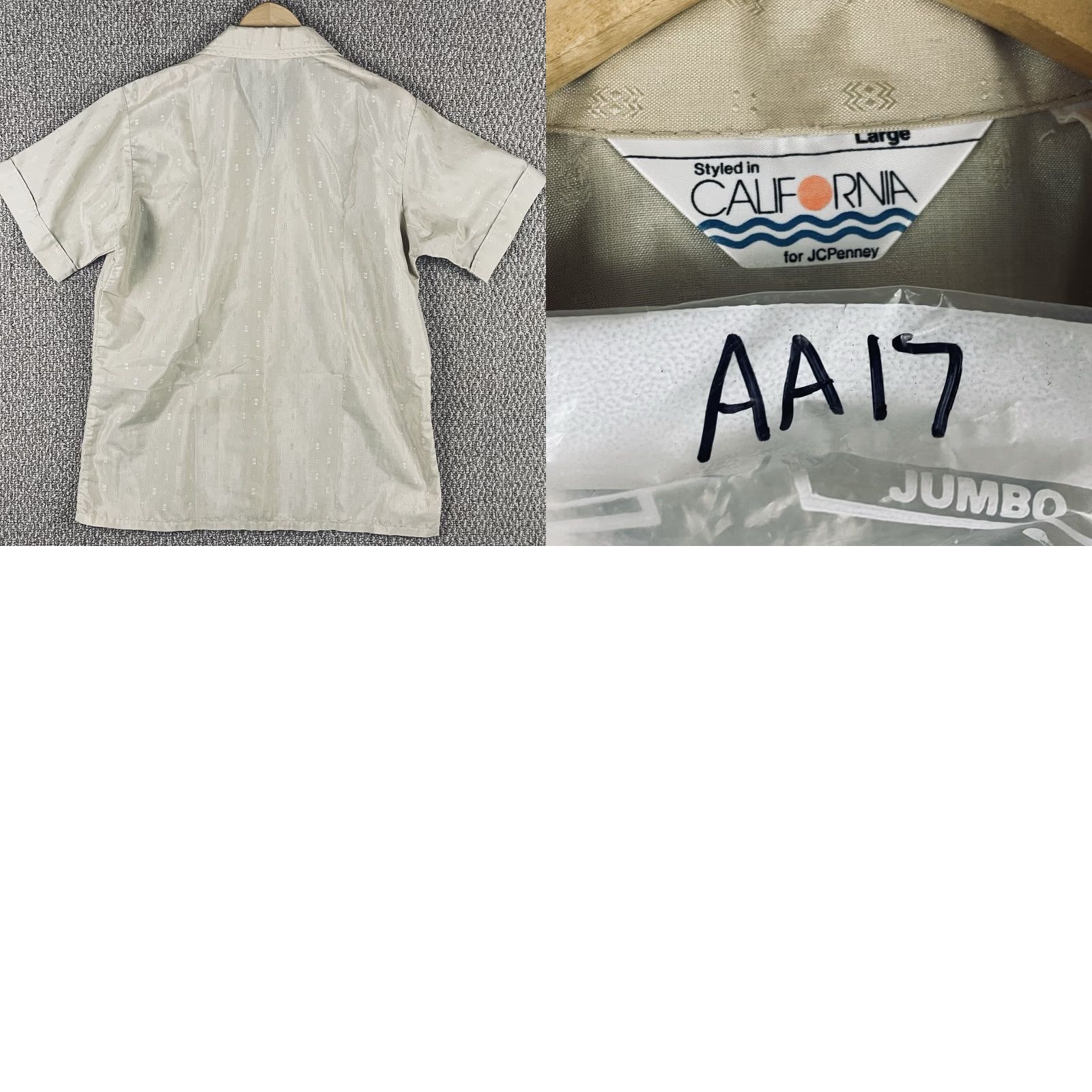 Vintage VINTAGE TownCraft Shirt Mens Large Dagger Embroidery Geometric Hippie 60s 70s Penneys AA17 Beige Brown Button-Up Size US L / EU 52-54 / 3 - 9 Thumbnail