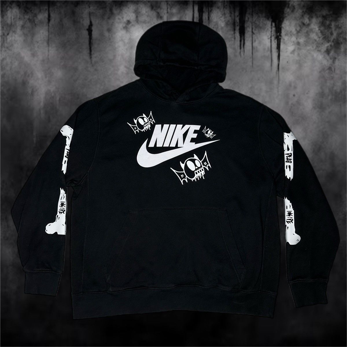 broken nike swoosh hoodie