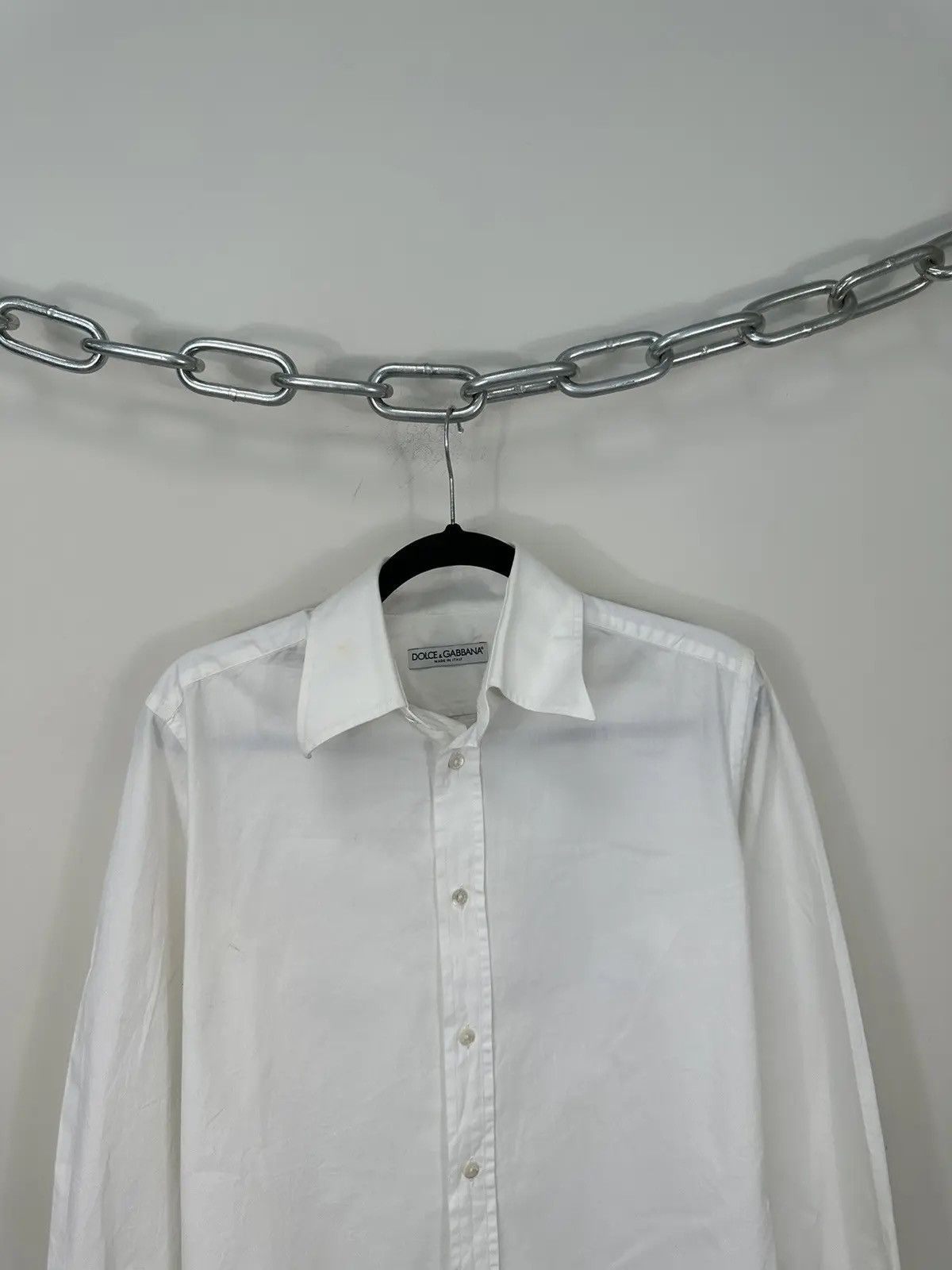 Dolce & Gabbana × Vintage Vintage Dolce & Gabbana Men's White Button Up Dress Shirt Size US M / EU 48-50 / 2 - 2 Thumbnail