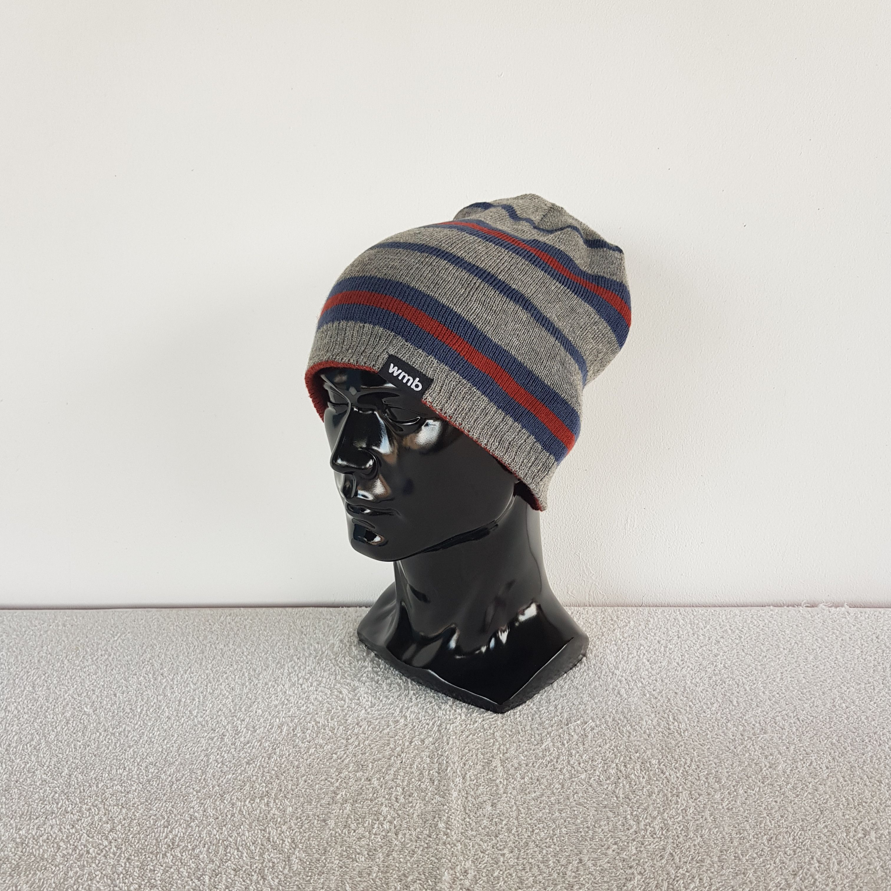 Japanese Brand Vintage WMB Striped Beanie Snow Caps Hats Size ONE SIZE - 1 Thumbnail