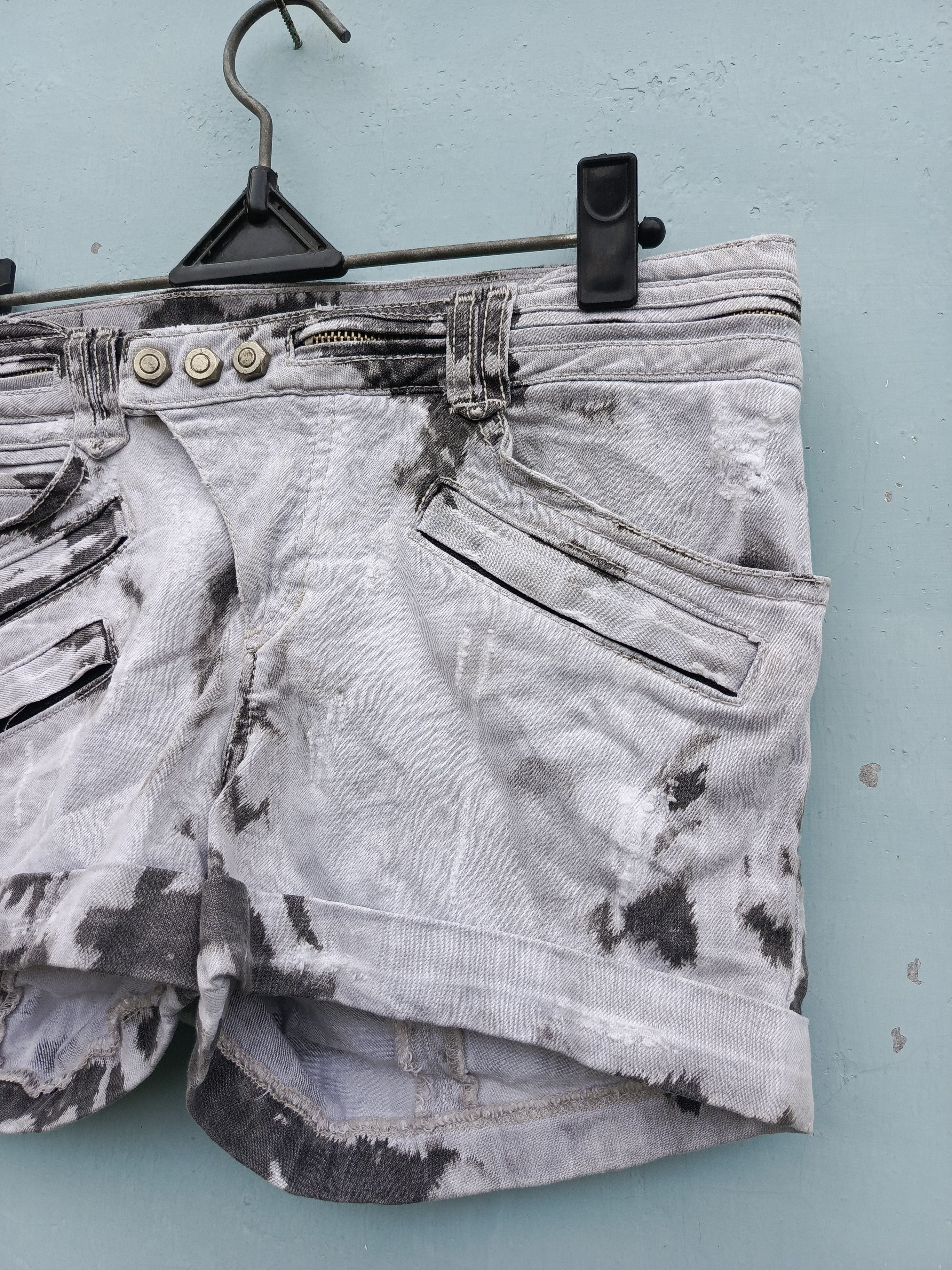 Japanese Brand System distressed denim shorts pants Size 30" / US 8 / IT 44 - 3 Thumbnail