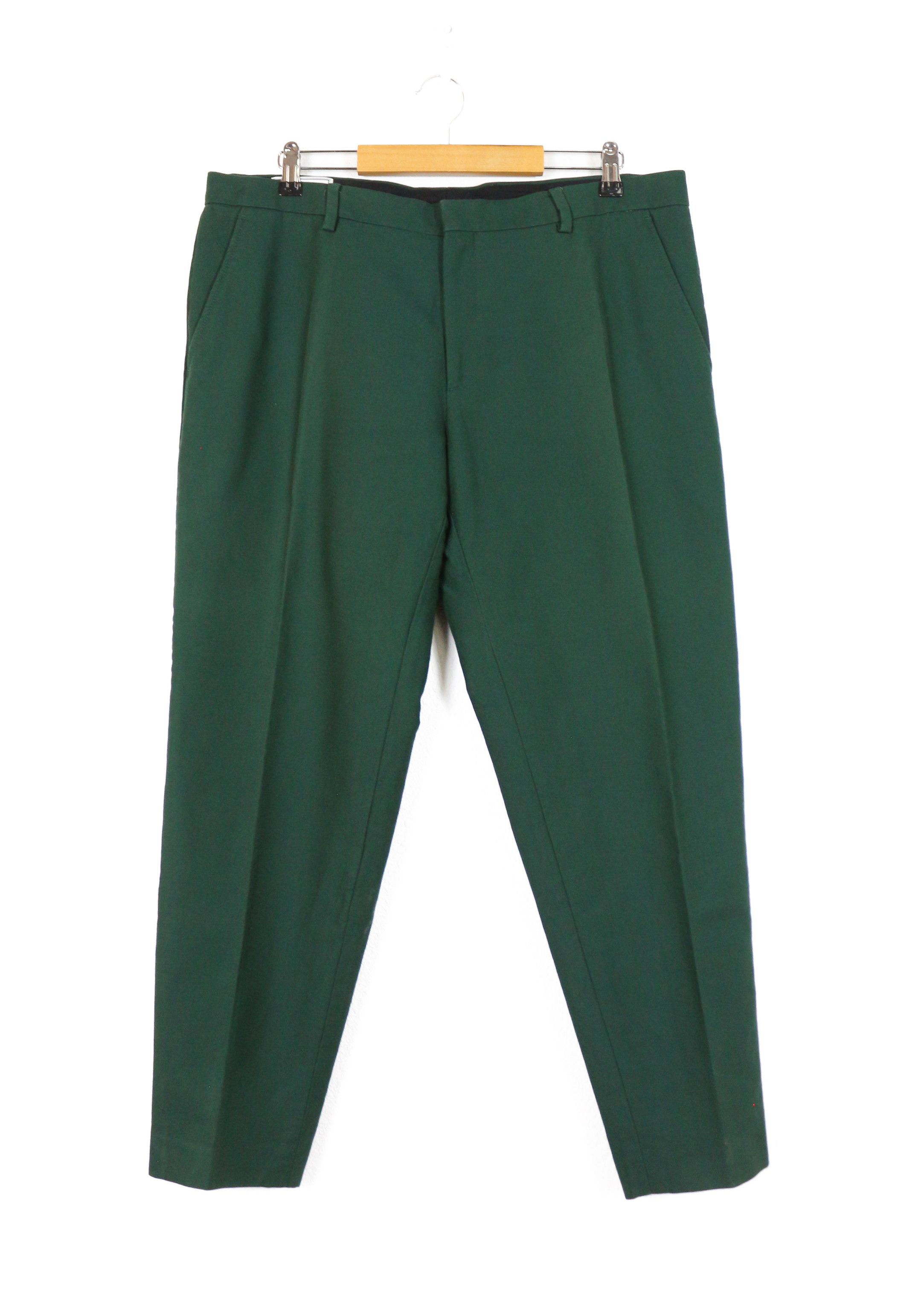 AMI AMI Paris Vert Green Cotton Twill Cropped Pants Trousers Size US 34 / EU 50 - 1 Thumbnail