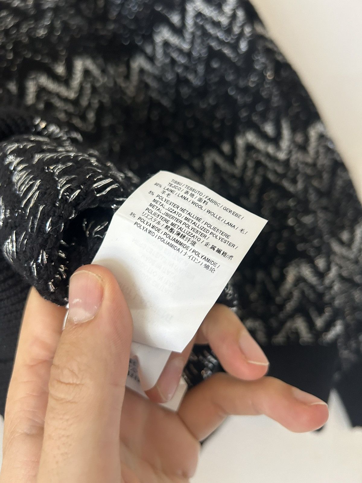 Saint Laurent Paris Black/Silver Zig-Zag Knit Sweater Size US XXL / EU 58 / 5 - 10 Thumbnail
