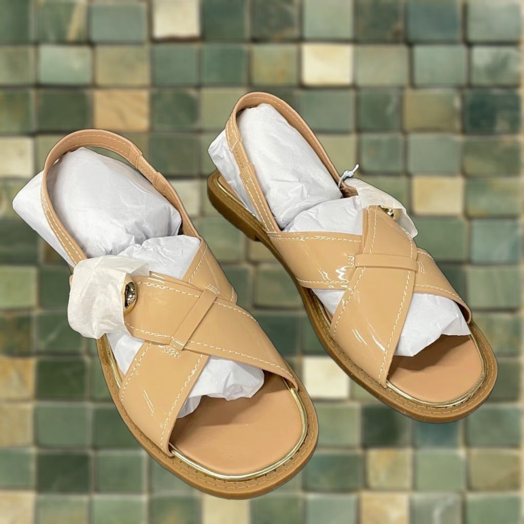 VINTAGE AEROSOLES Women's Slingback Sandals Size 12M Beige Patent