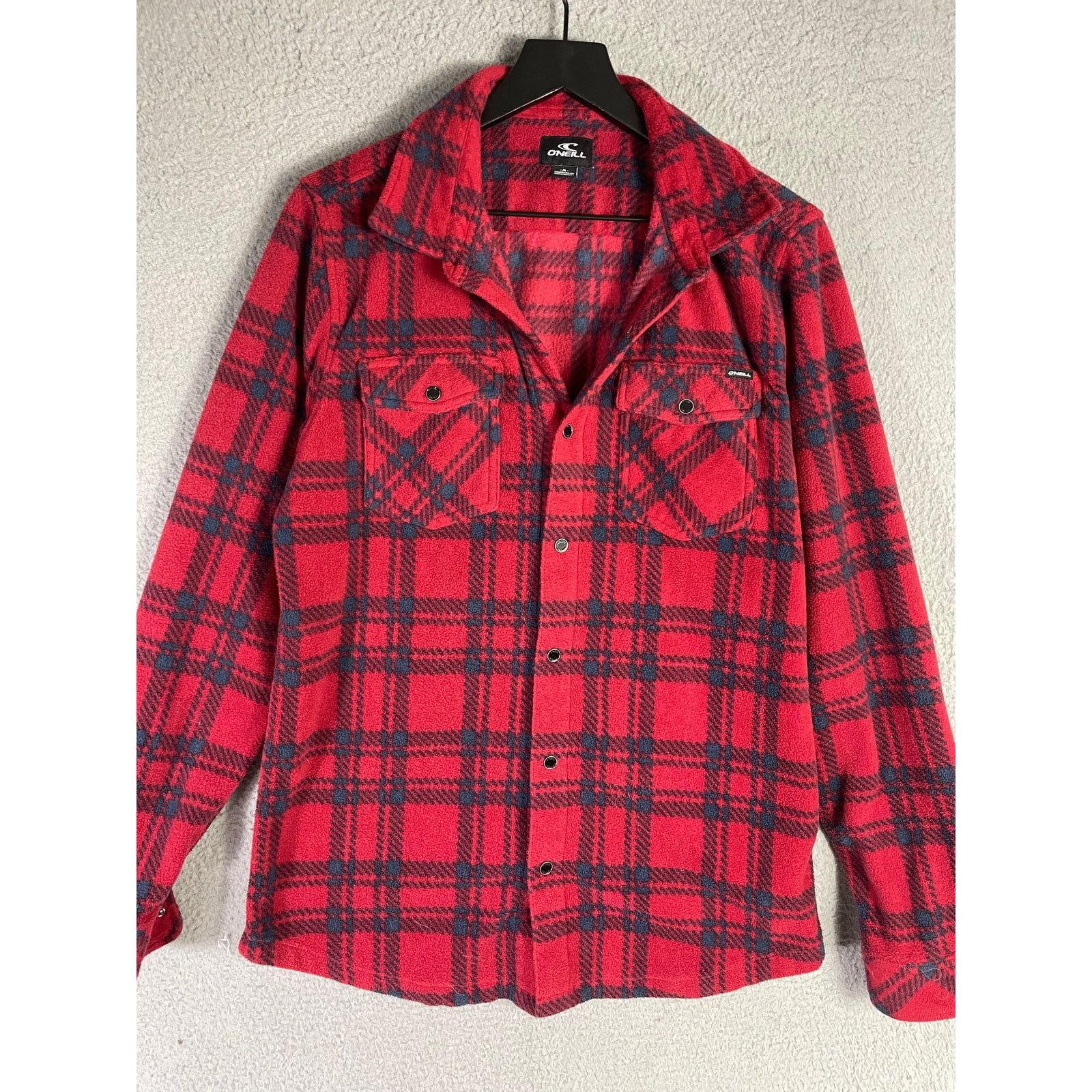 O'Neill O'Neill Men's Red Black Plaid Button-Up Shirt Fleece Medium Size US M / EU 48-50 / 2 - 7 Thumbnail