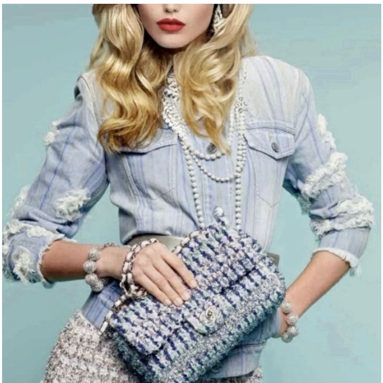 Chanel Chanel 2018 Striped Denim Jacket, Size 46 Size XL / US 12-14 / IT 48-50 - 7 Thumbnail