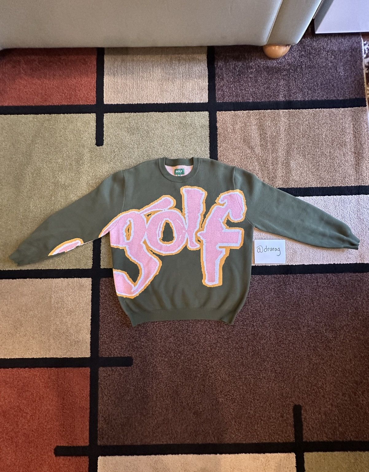Golf Wang Safari Sweater - Military Green Size US XXL / EU 58 / 5 - 2 Thumbnail