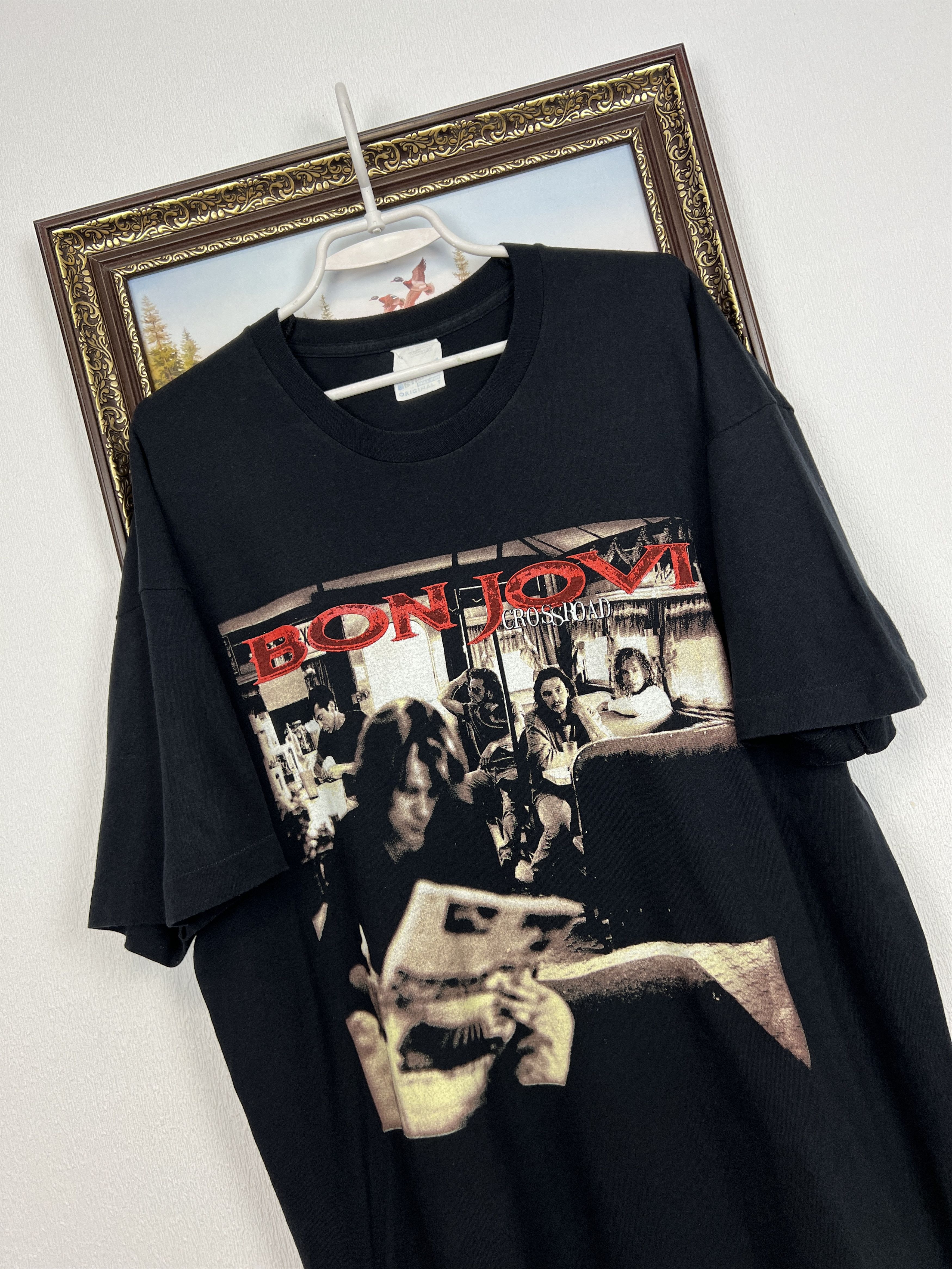Vintage Vintage 90's Bon Jovi Cross Road European Shirt Tee Hype Size US XL / EU 56 / 4 - 4 Thumbnail