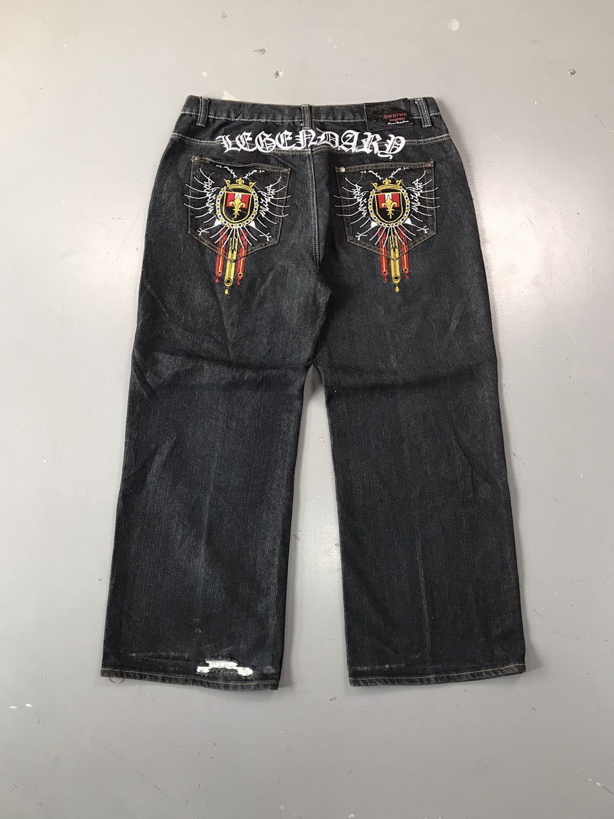 Vintage Vintage Downtown express crazy embroidered denim Size US 40 / EU 56 - 1 Thumbnail
