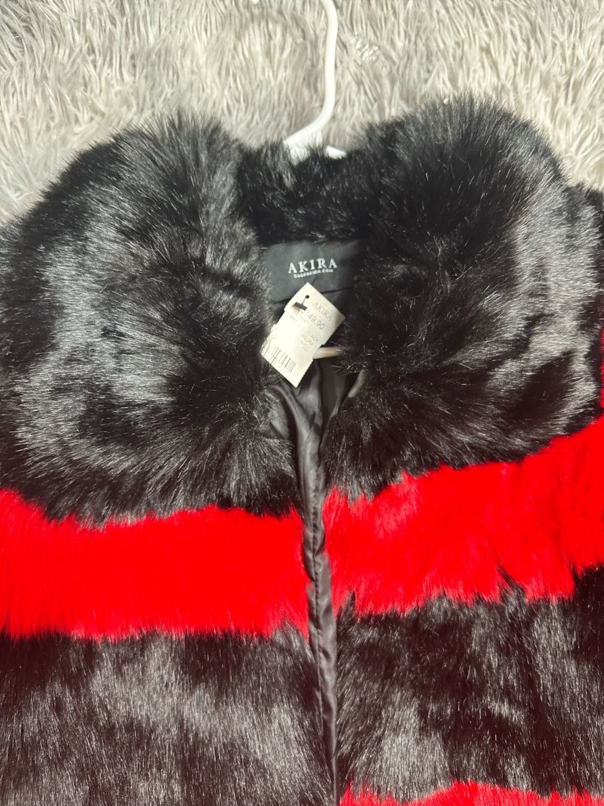 Akira Akira Red and black faux fur coat Size M / US 6-8 / IT 42-44 - 4 Thumbnail