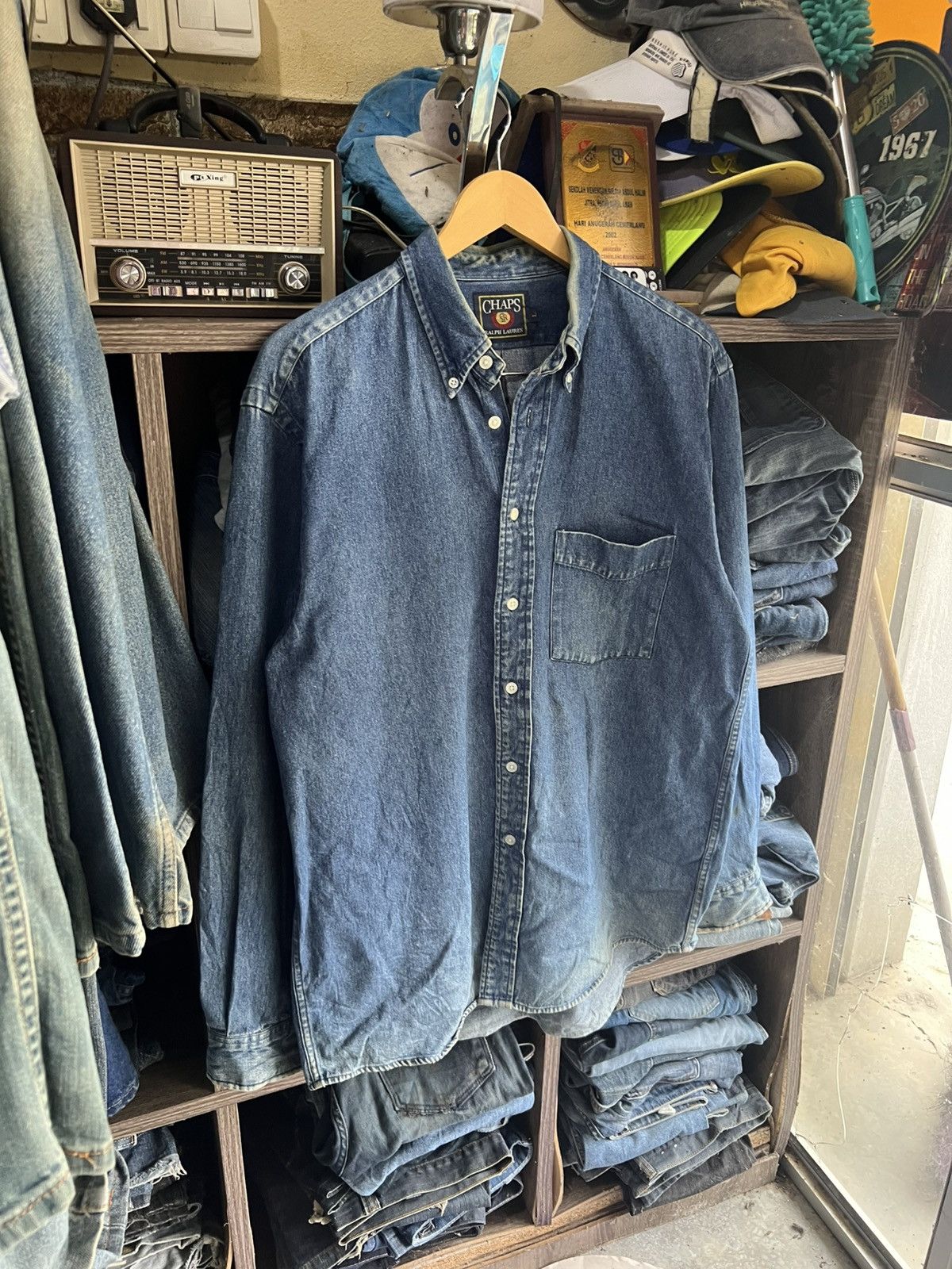 Chaps Ralph Lauren 🔥Vintage Chaps Ralph Lauren Long Sleeve Denim Shirt Size US L / EU 52-54 / 3 - 3 Thumbnail