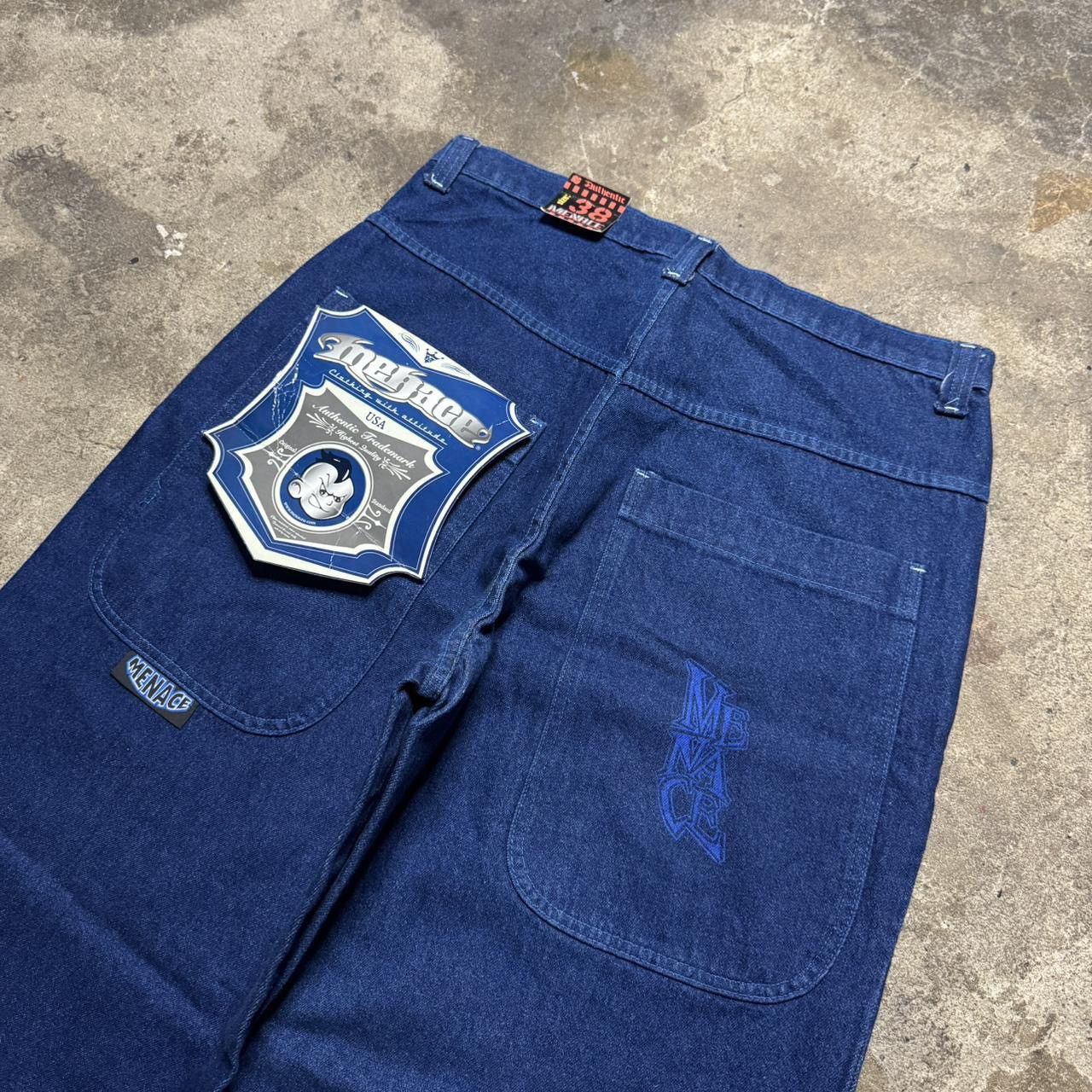 Menace 90s Menace Baggy Blue Denim Jeans Size US 36 / EU 52 - 3 Thumbnail