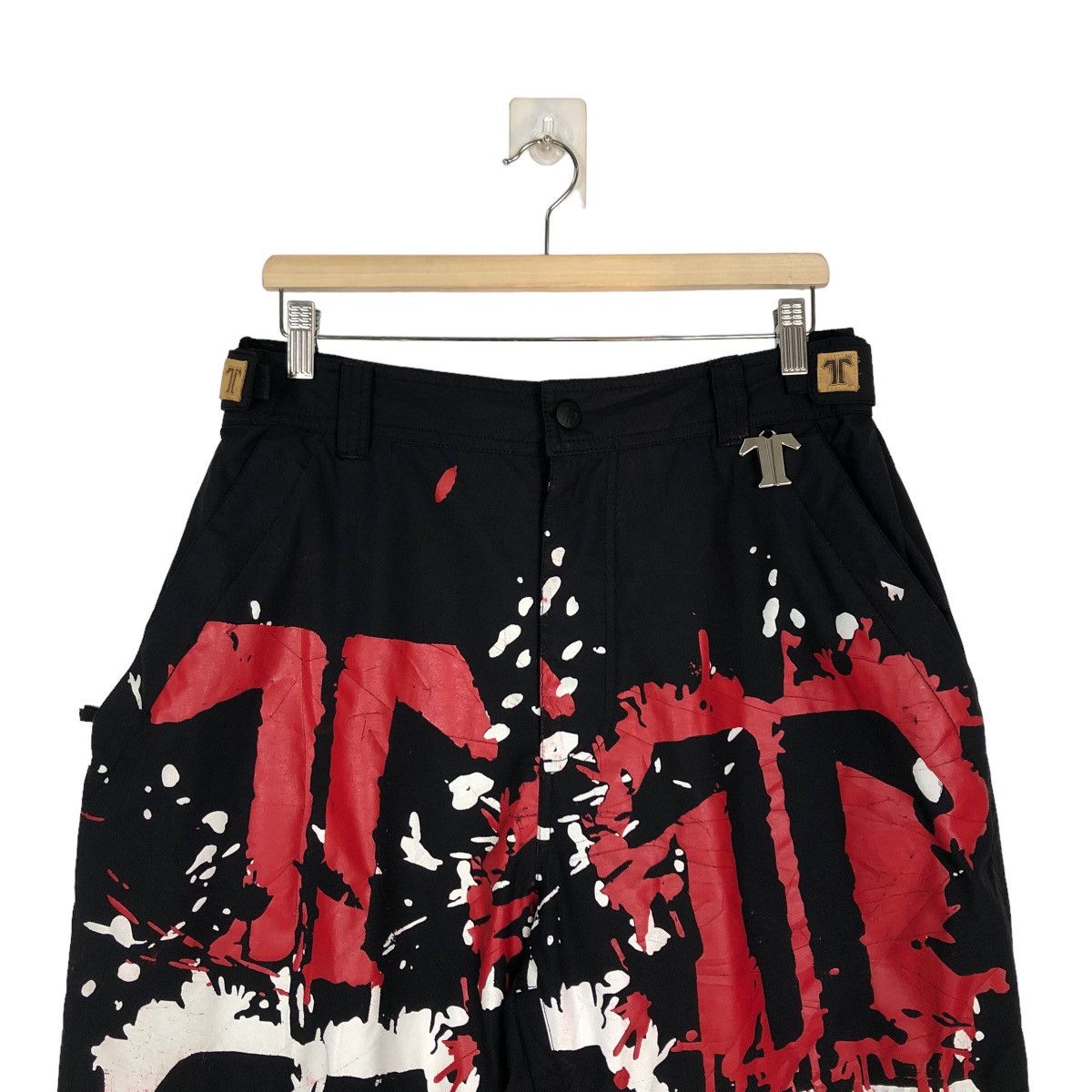 Japanese Brand 🔥OVERSIZED SKI PANTS PUNK DESIGN OVER PRINT Size US 31 - 2 Thumbnail
