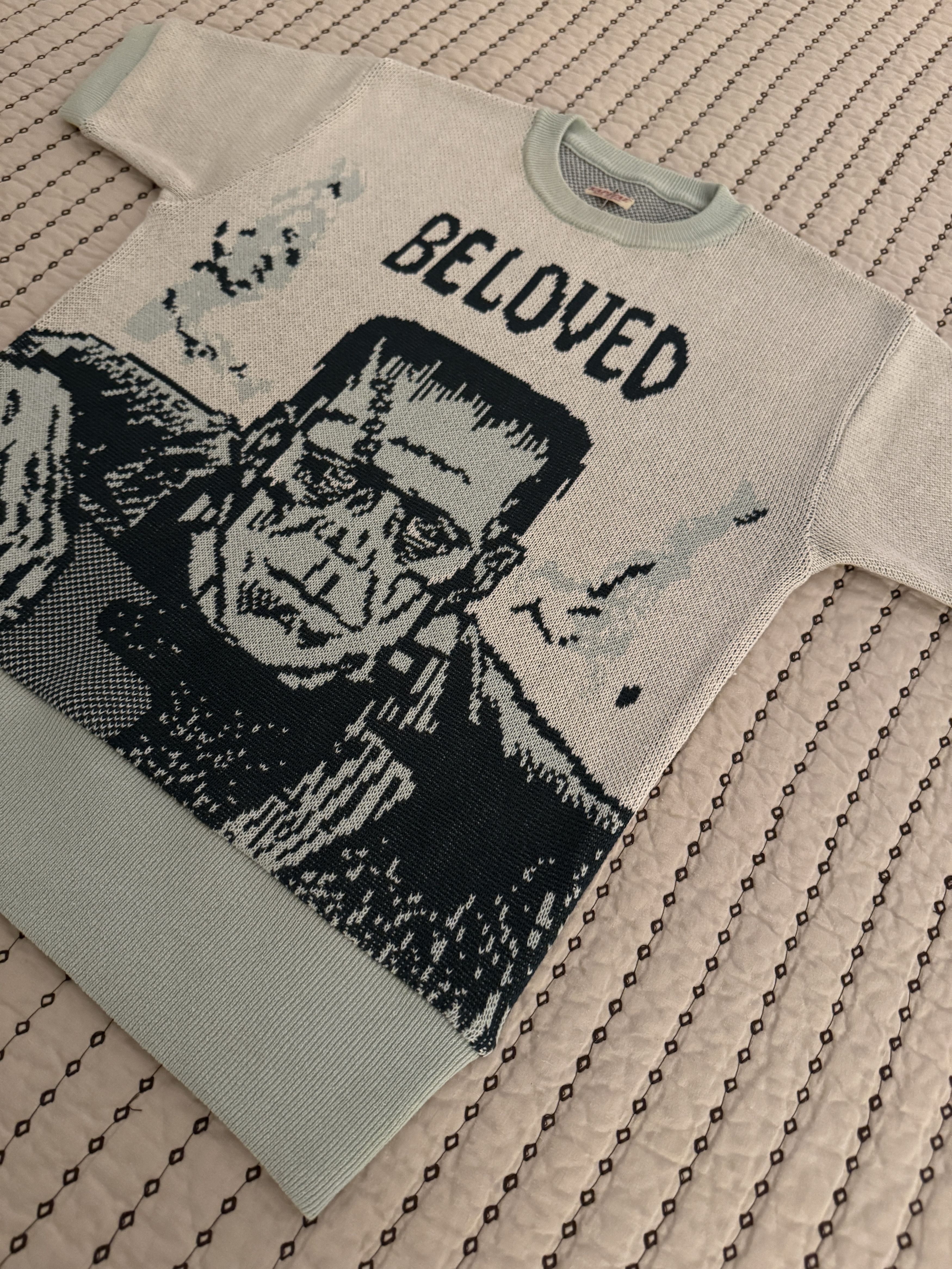 Kapital KAPITAL MONSTERS 8G JACQUARD KNIT SHORT SLEEVE SWEATER SZ 3 Size US L / EU 52-54 / 3 - 3 Thumbnail